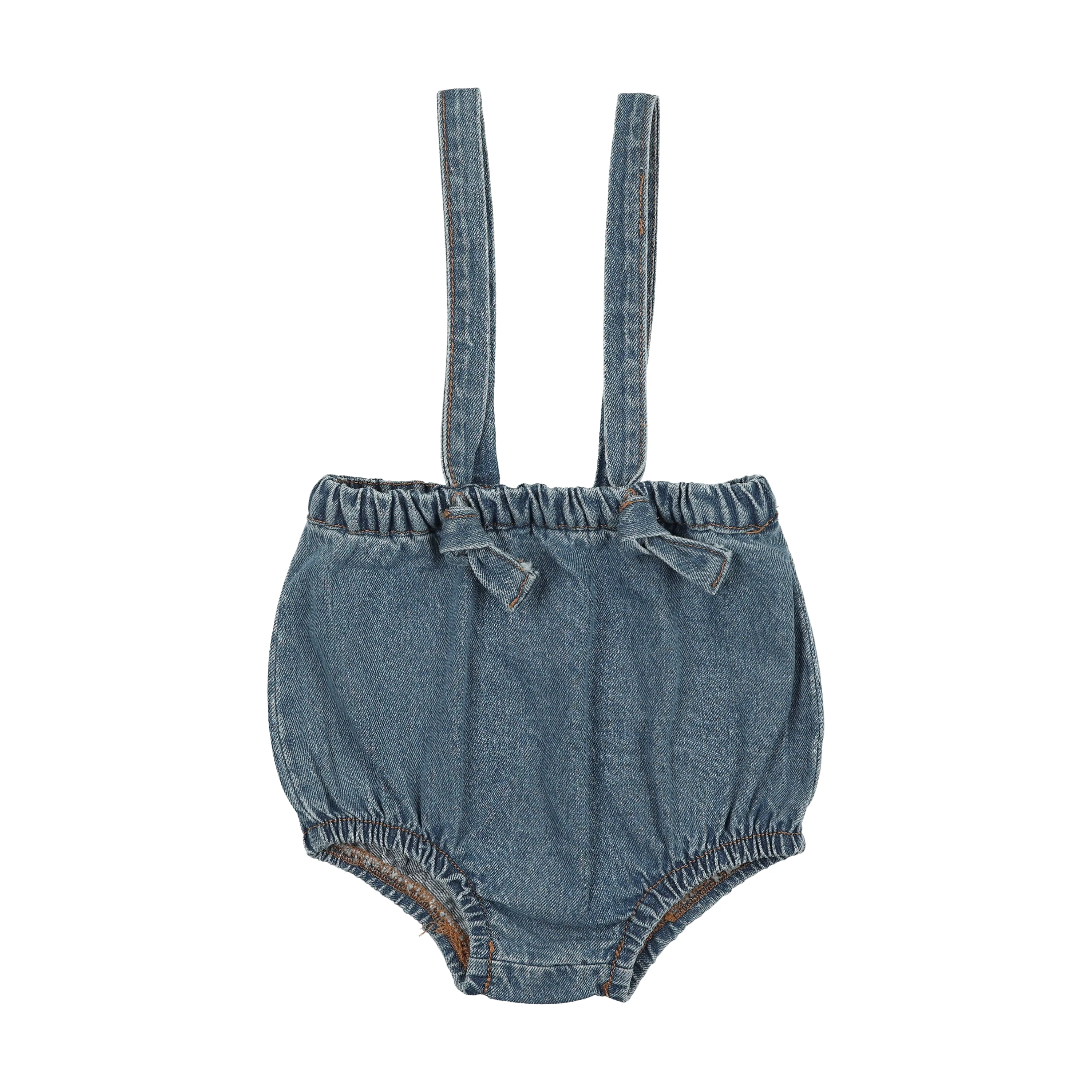 Farren & Me Striped Baby T-shirt And Bloomer Set - Blue Denim/Royal Blue Stripes - Image 4