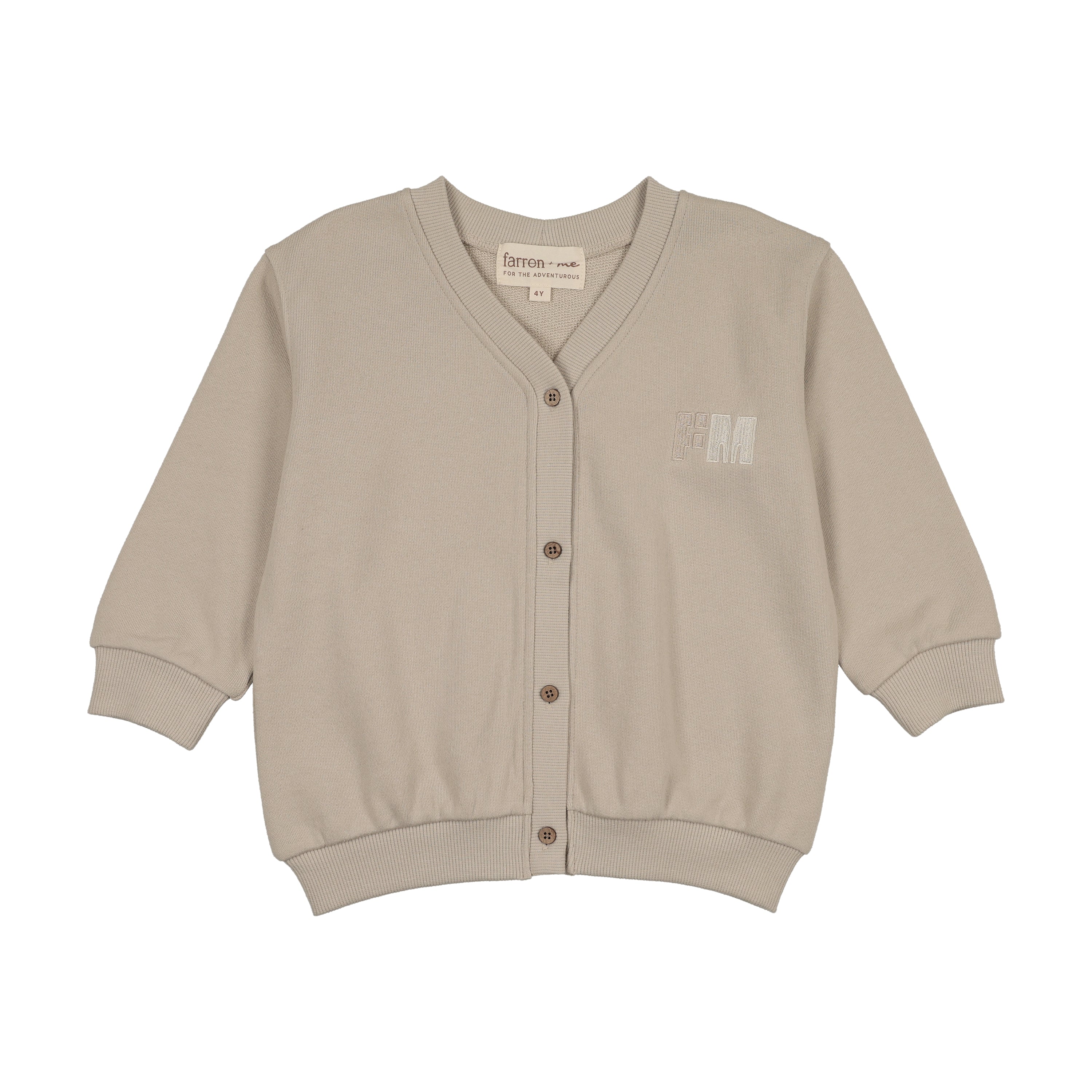 Farren & Me Sweatshirt Cardigan - Natural