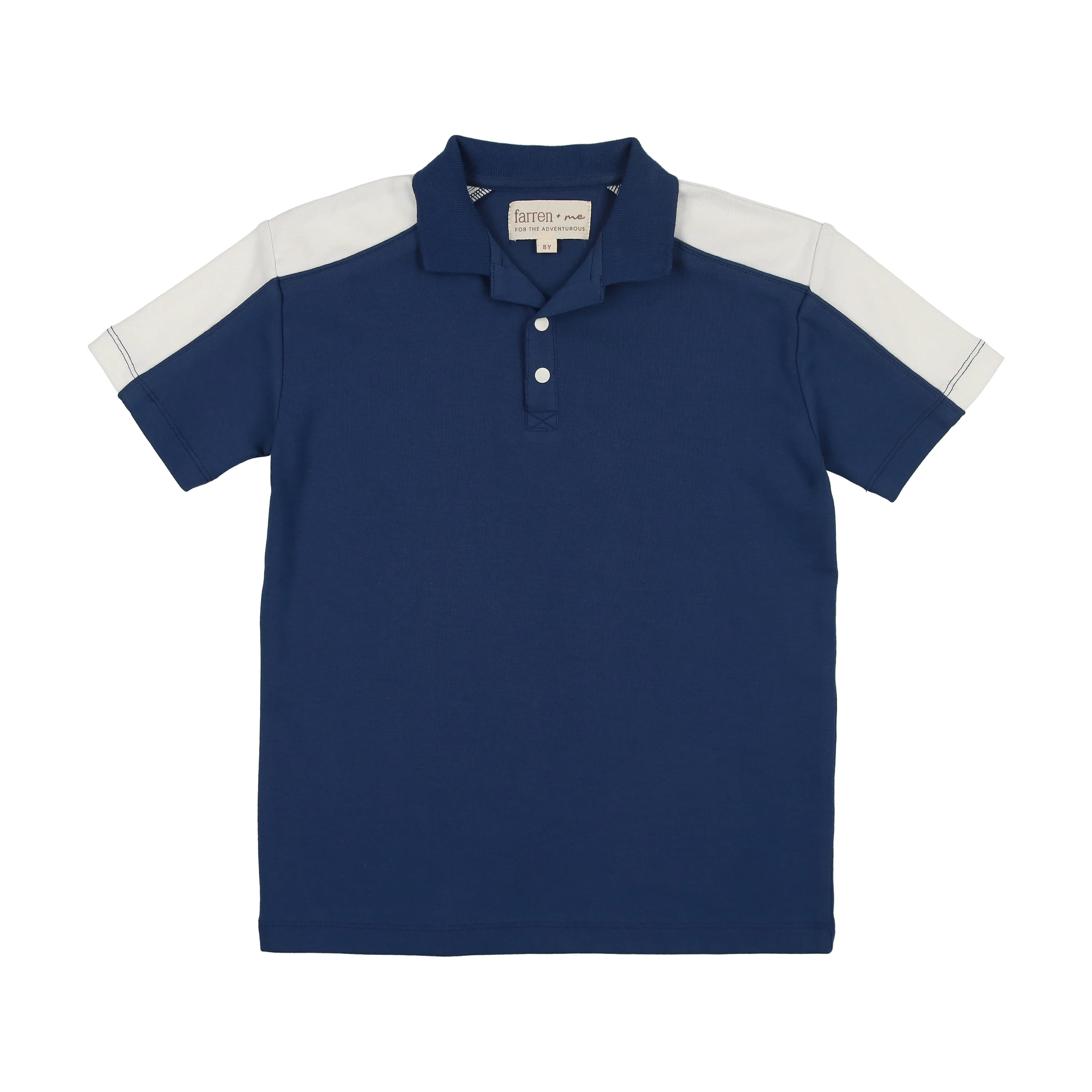 Farren & Me Tennis Polo Shirt - Ecru/Navy