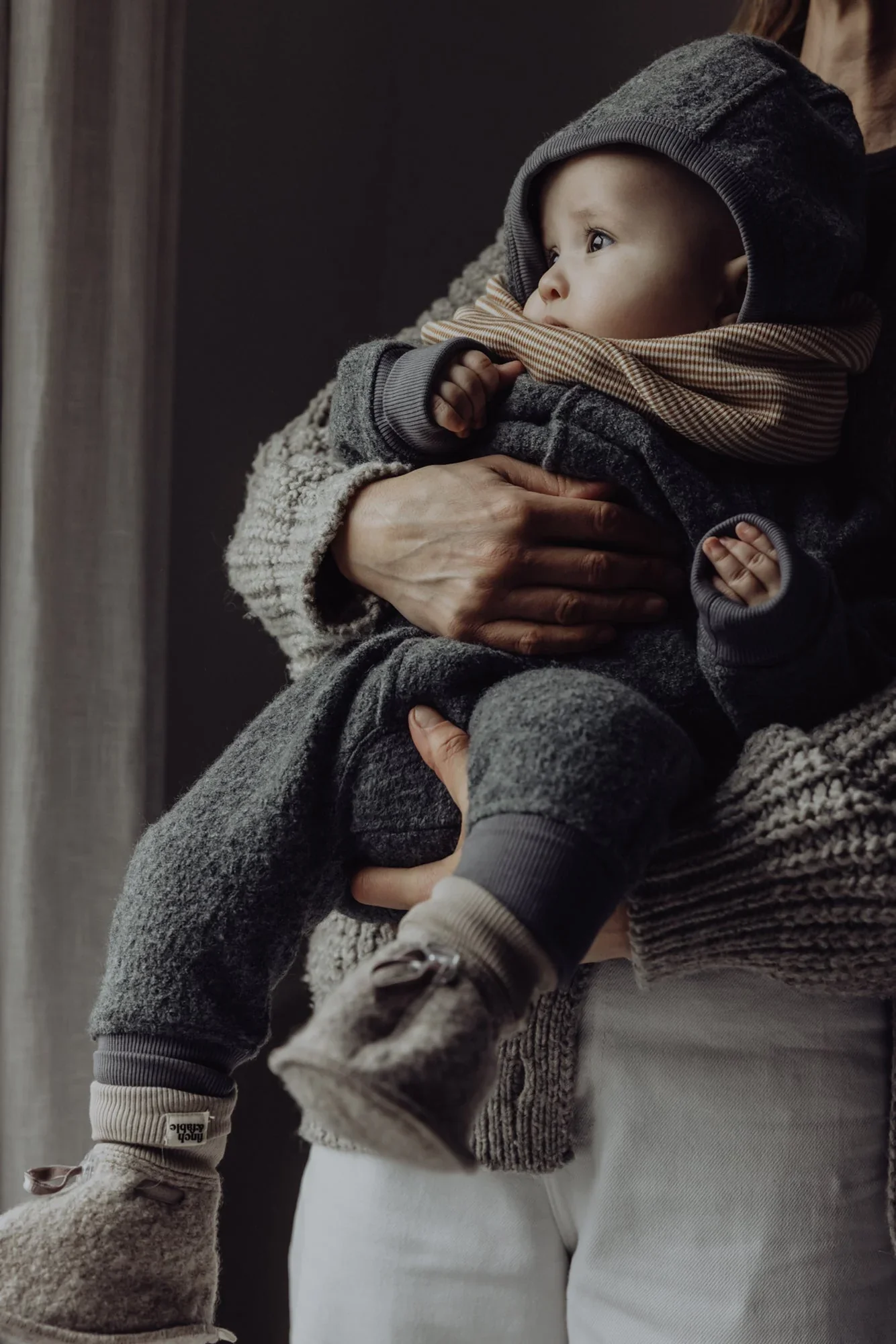 Finch & Fable - Wool Baby Booties - Sand - Image 2