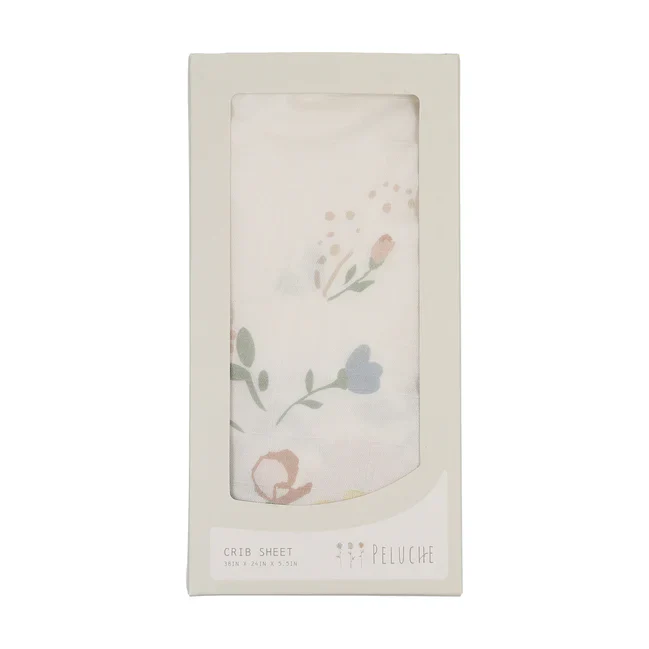 Peluche Floral Gingham Crib Sheet