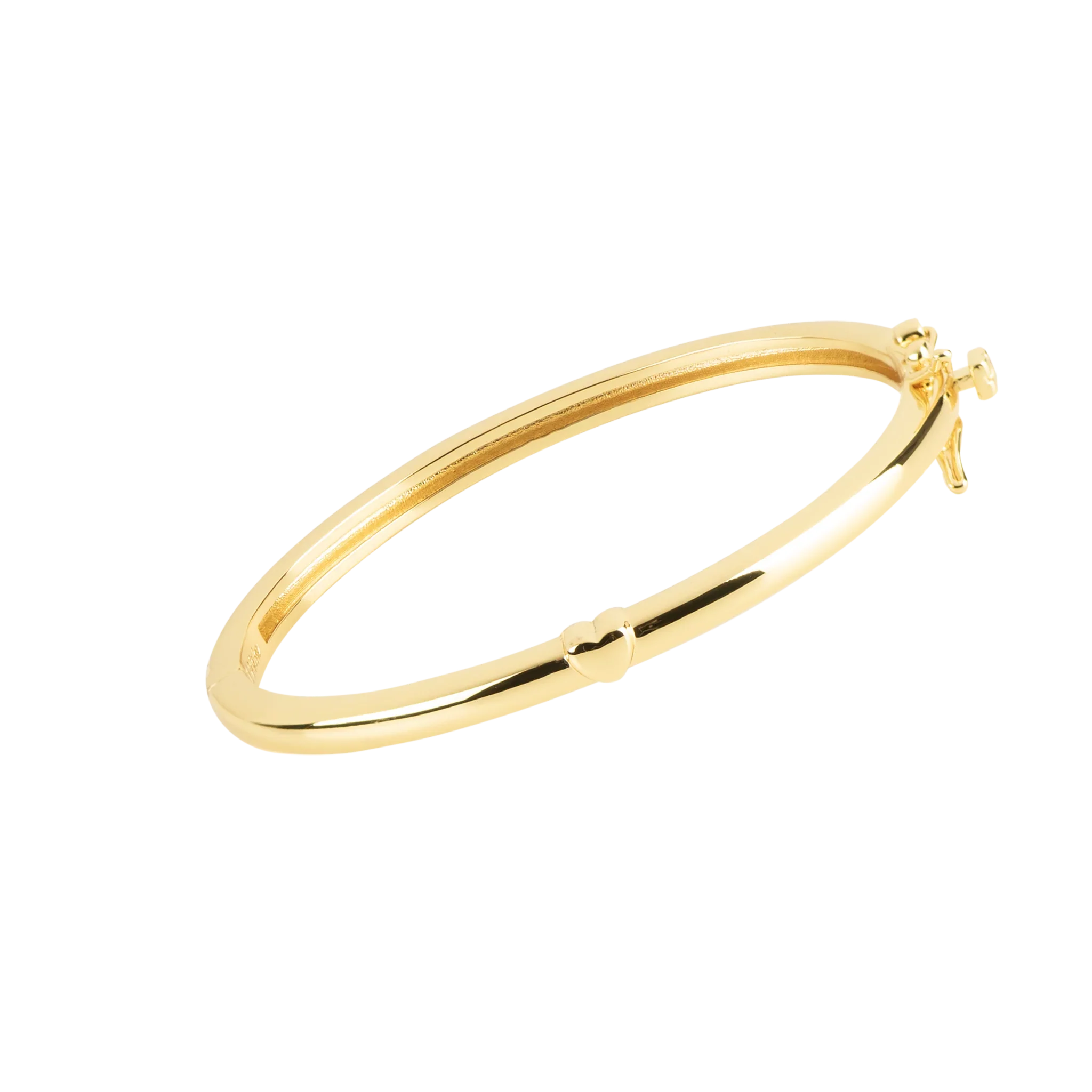 Gold Bangle with Gold Heart