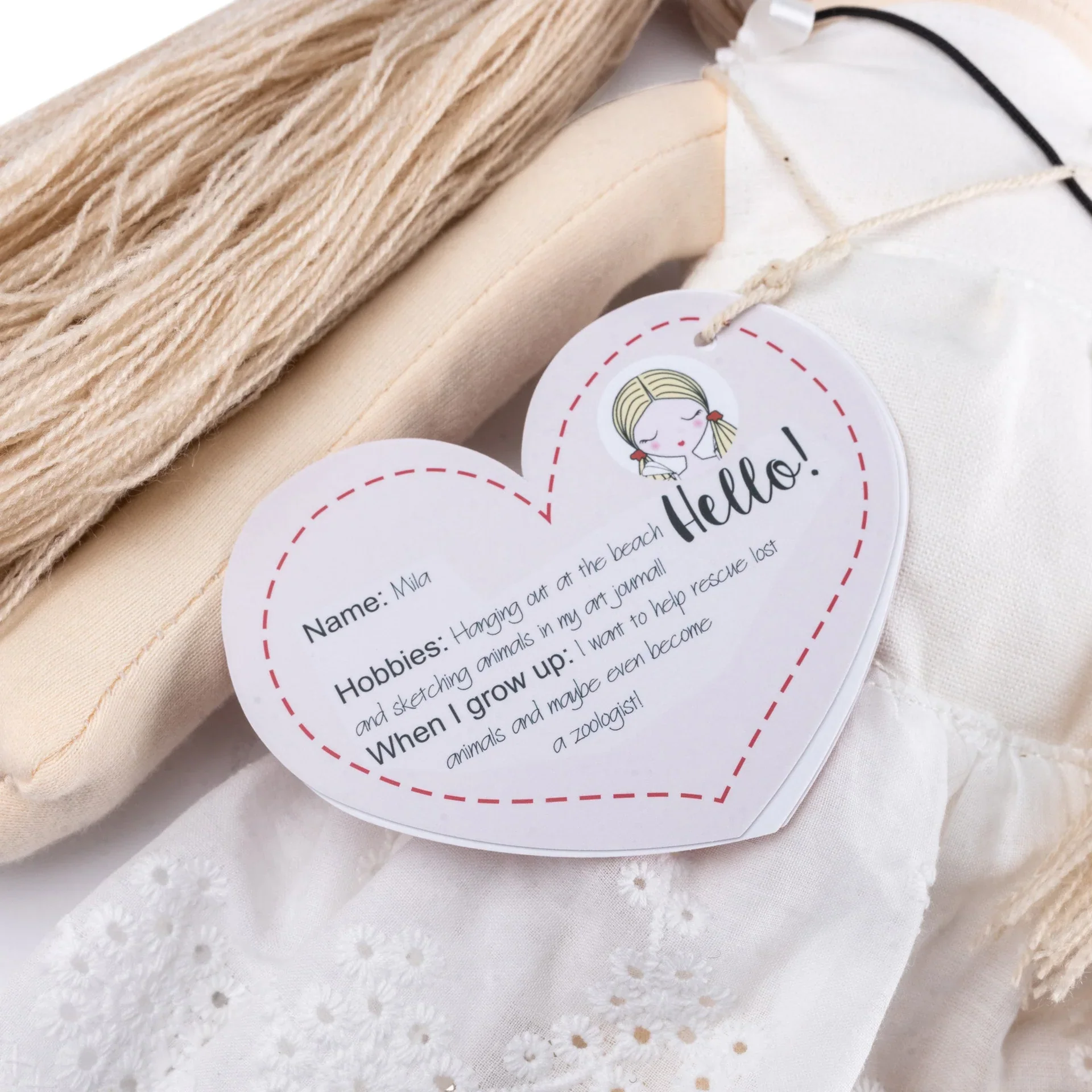 Hearts Of Yarn Mila Doll - 13" - Image 5