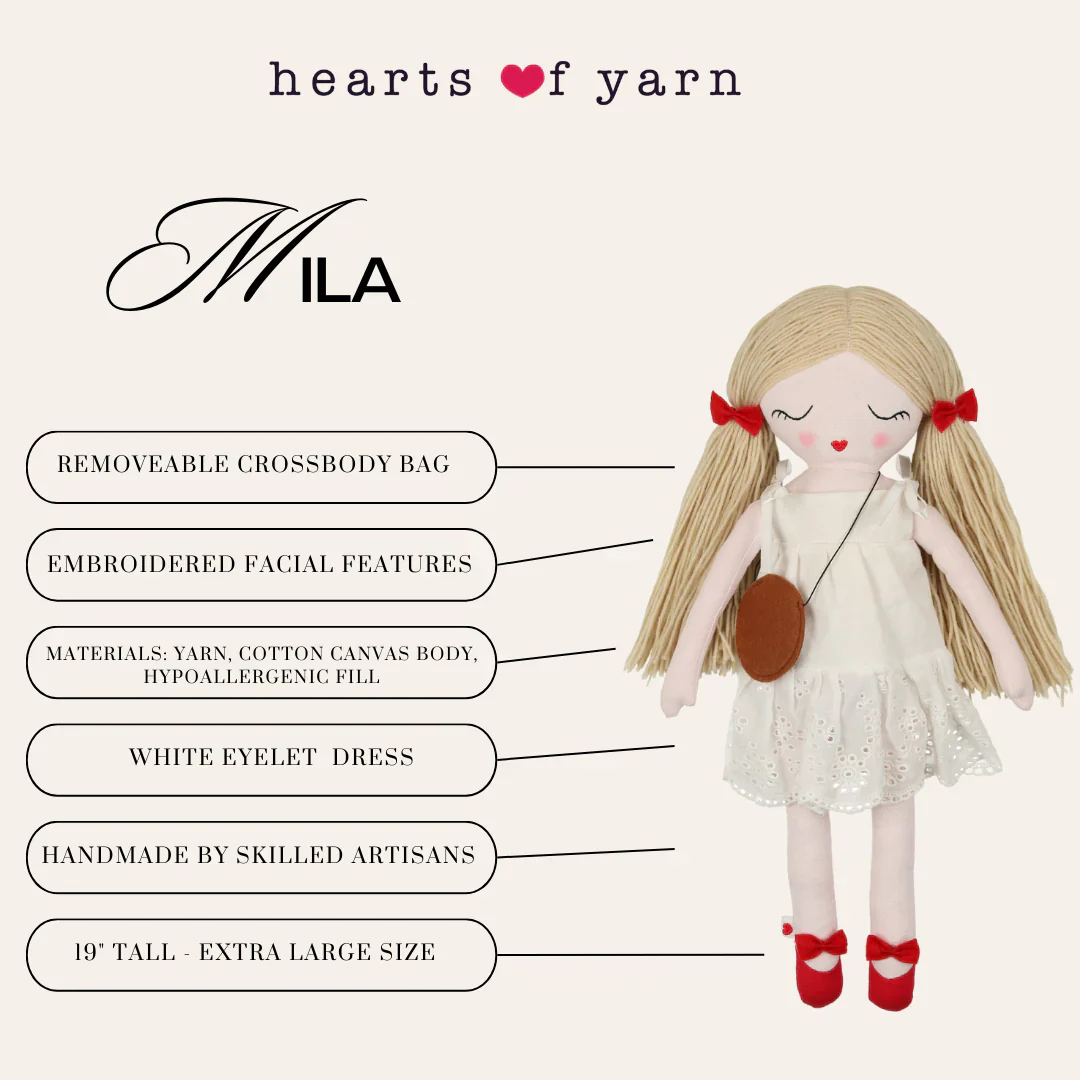 Hearts Of Yarn Mila Doll - 19" - Image 5