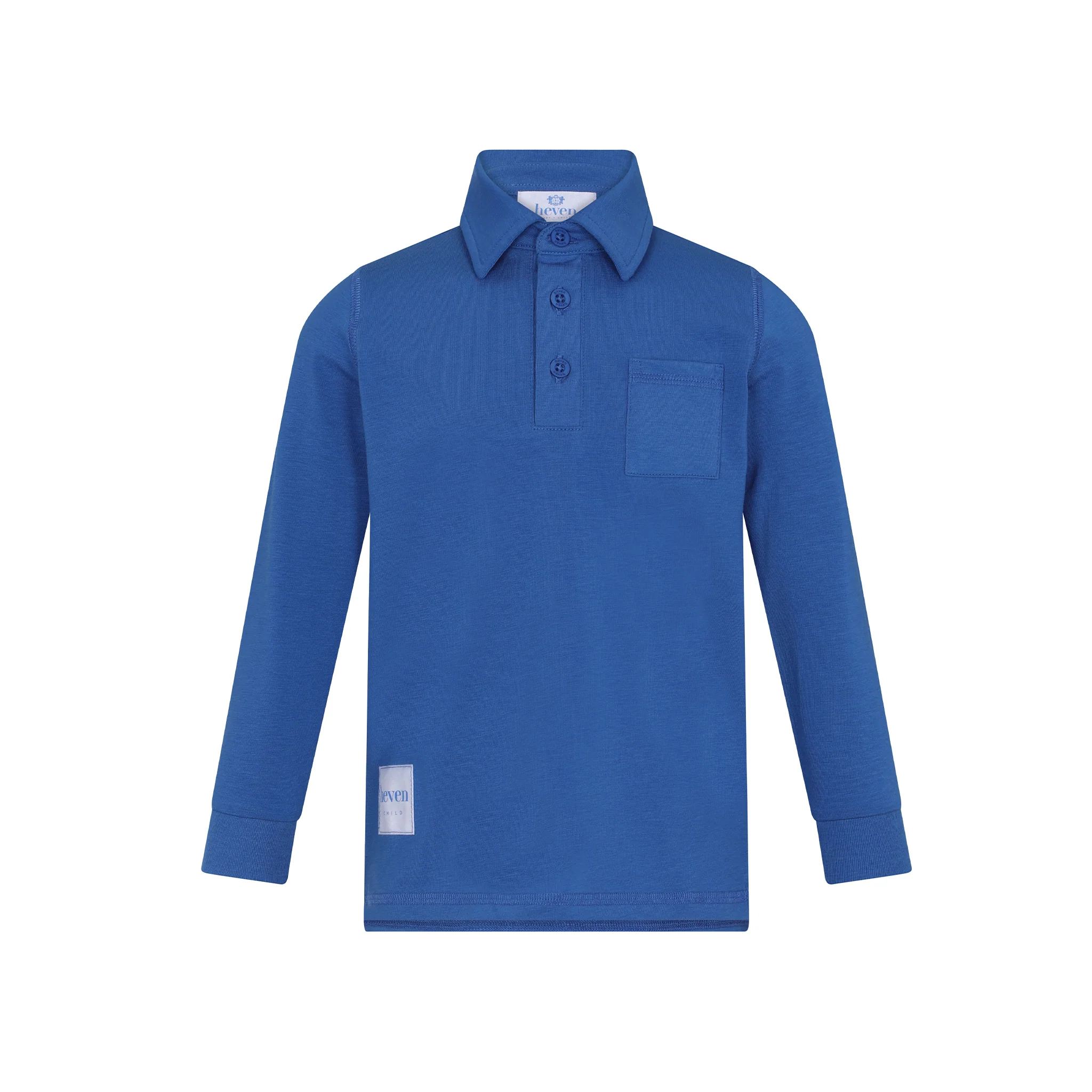 Heven Boys Long Sleeve Polo - Blue (H66)