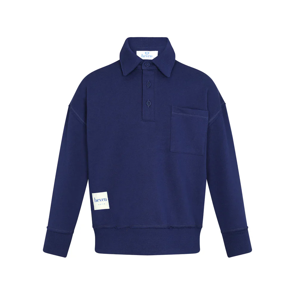 Heven Boys Polo Sweatshirt H41 - Blue - Image 2