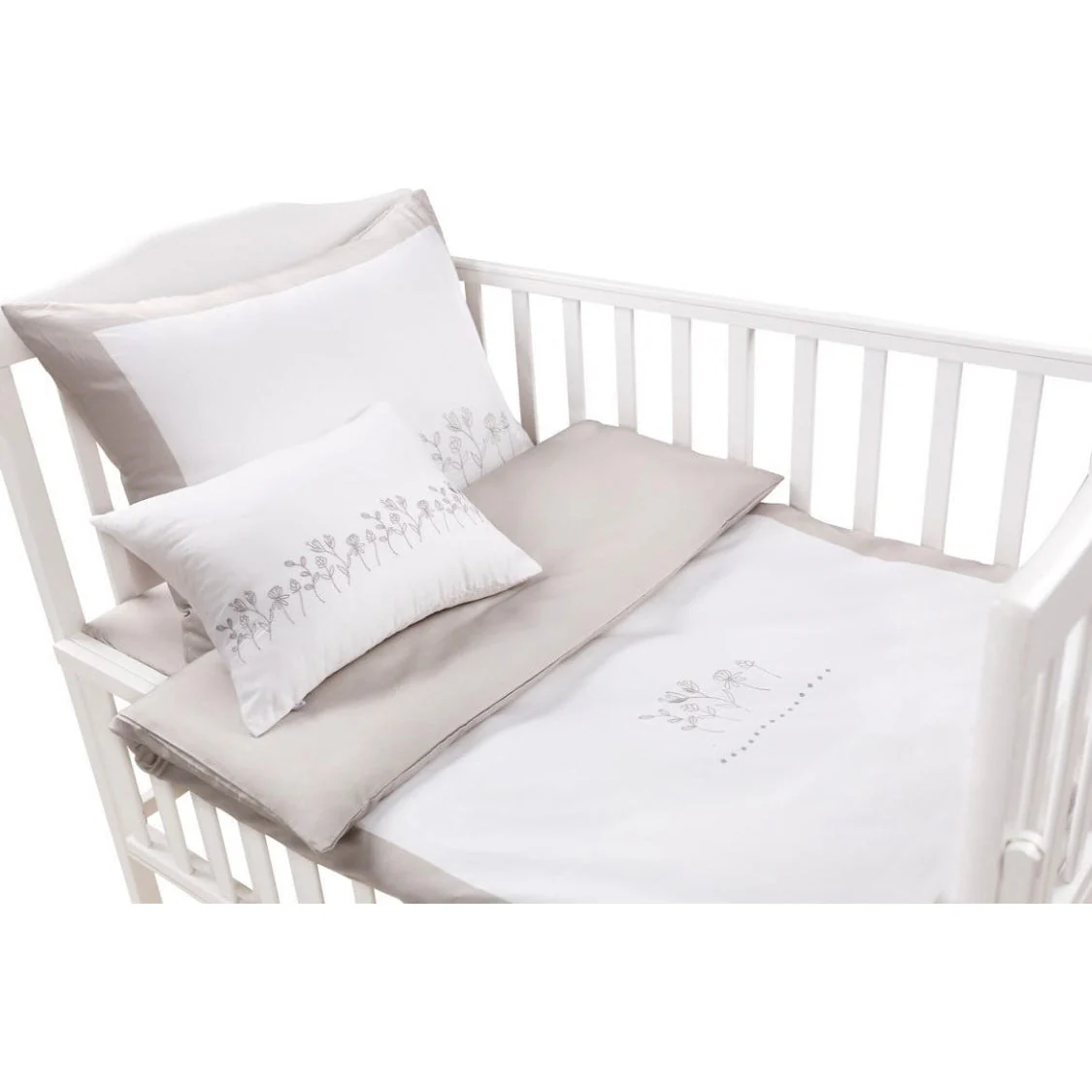 Hotel Style Linen - White & Baby Grey