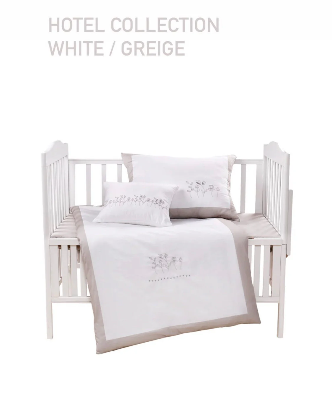 Hotel Style Linen - White & Baby Grey - Image 2