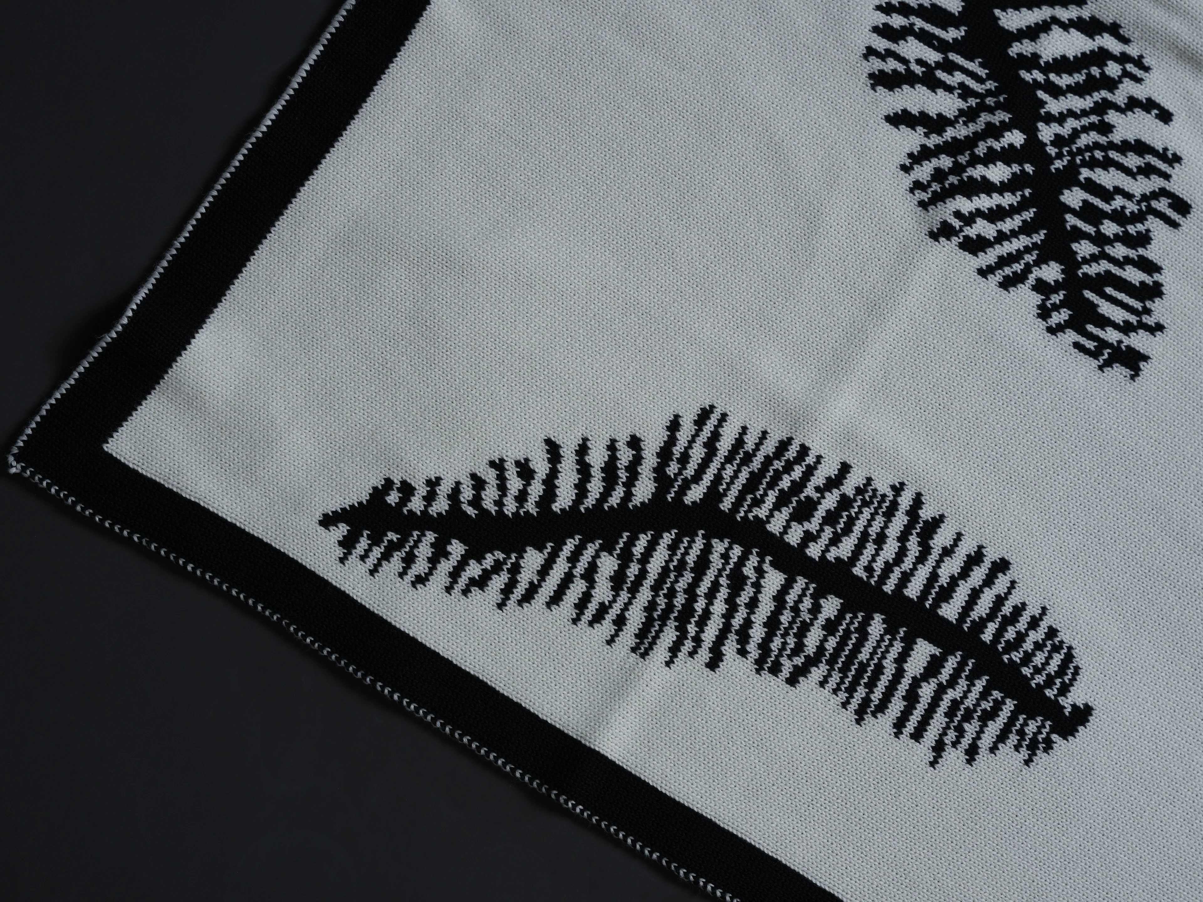 Inimini Feather Blanket Black and White - Image 2