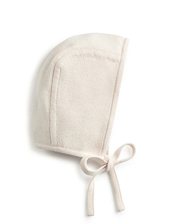 Jacqueline & Jac Flat Knit Bonnet Natural White