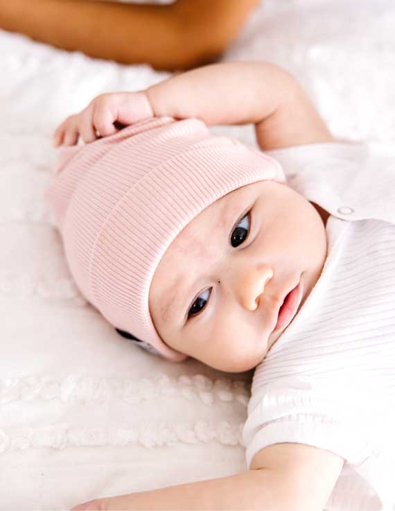 Jacqueline & Jack Ribbed Beanie - Blush - Image 2