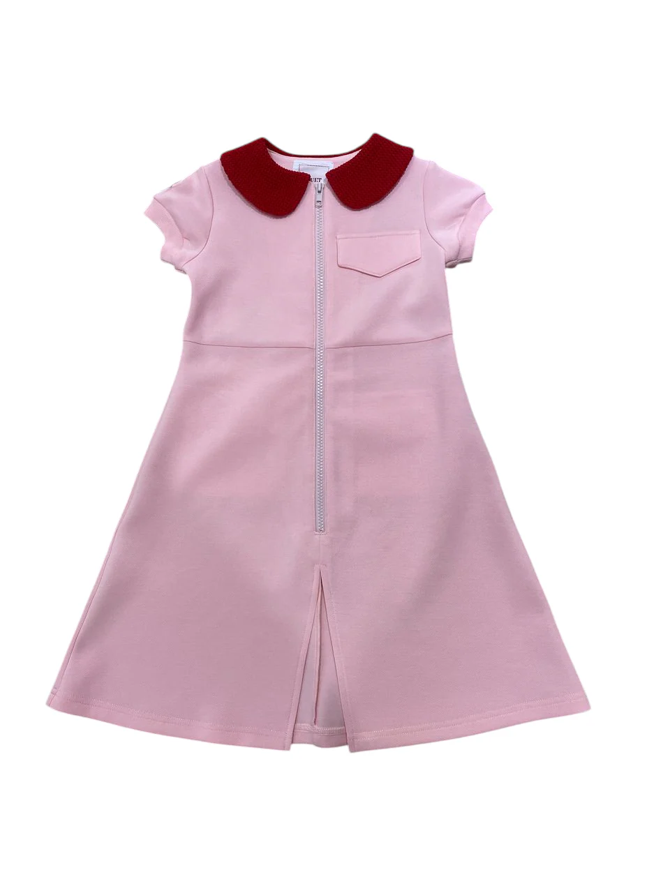 Jouet Zip Front Dress with Pocket Patches - Pink/Red - Image 3