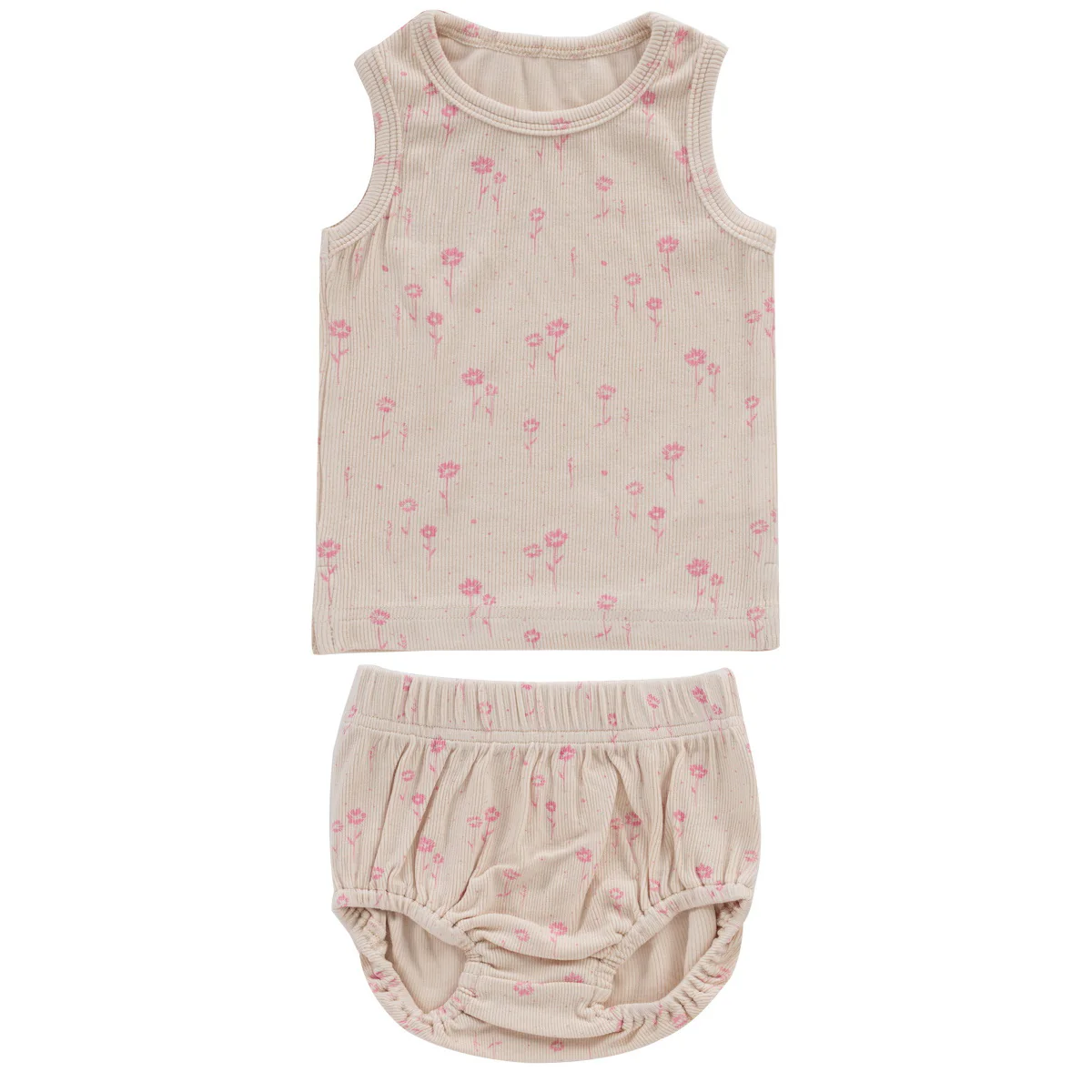 Kipp Floral Rib Tank Set - Pink