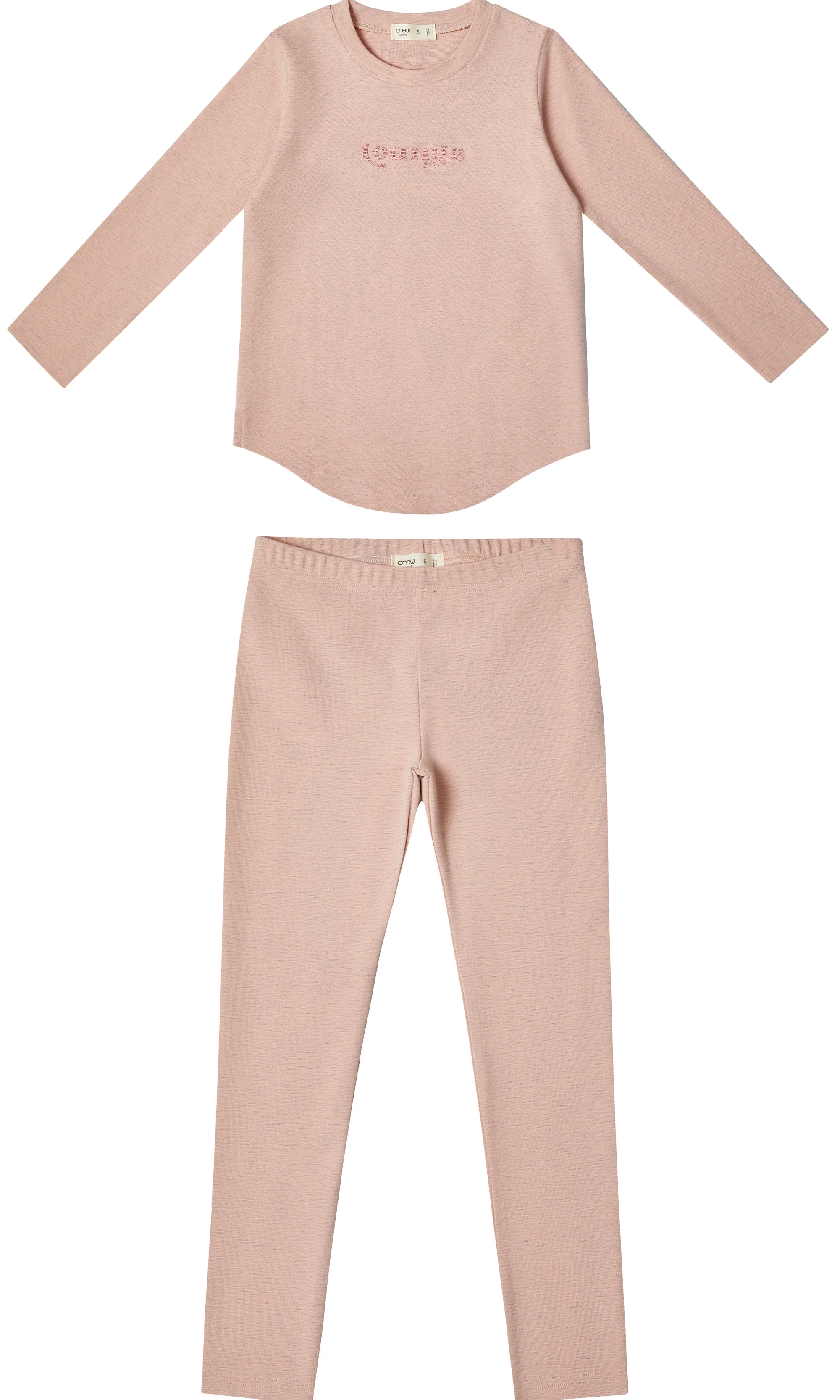 Crew Kids Heathered Set - Pink