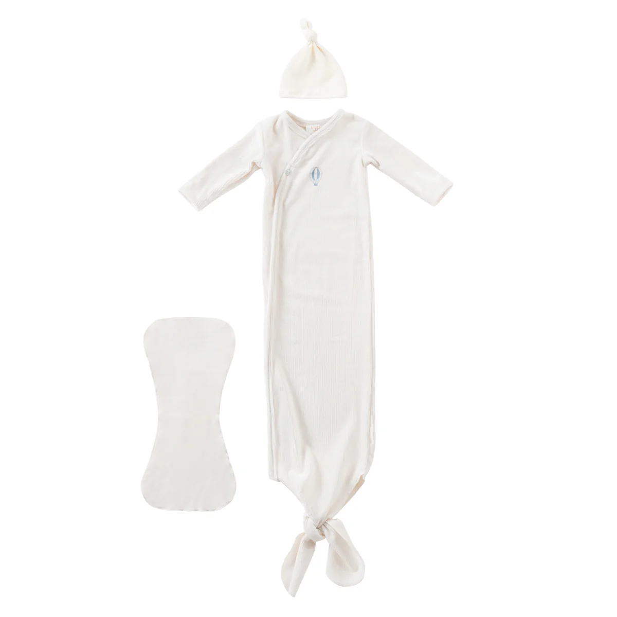 Kipp Knotted Gown Set- Blue