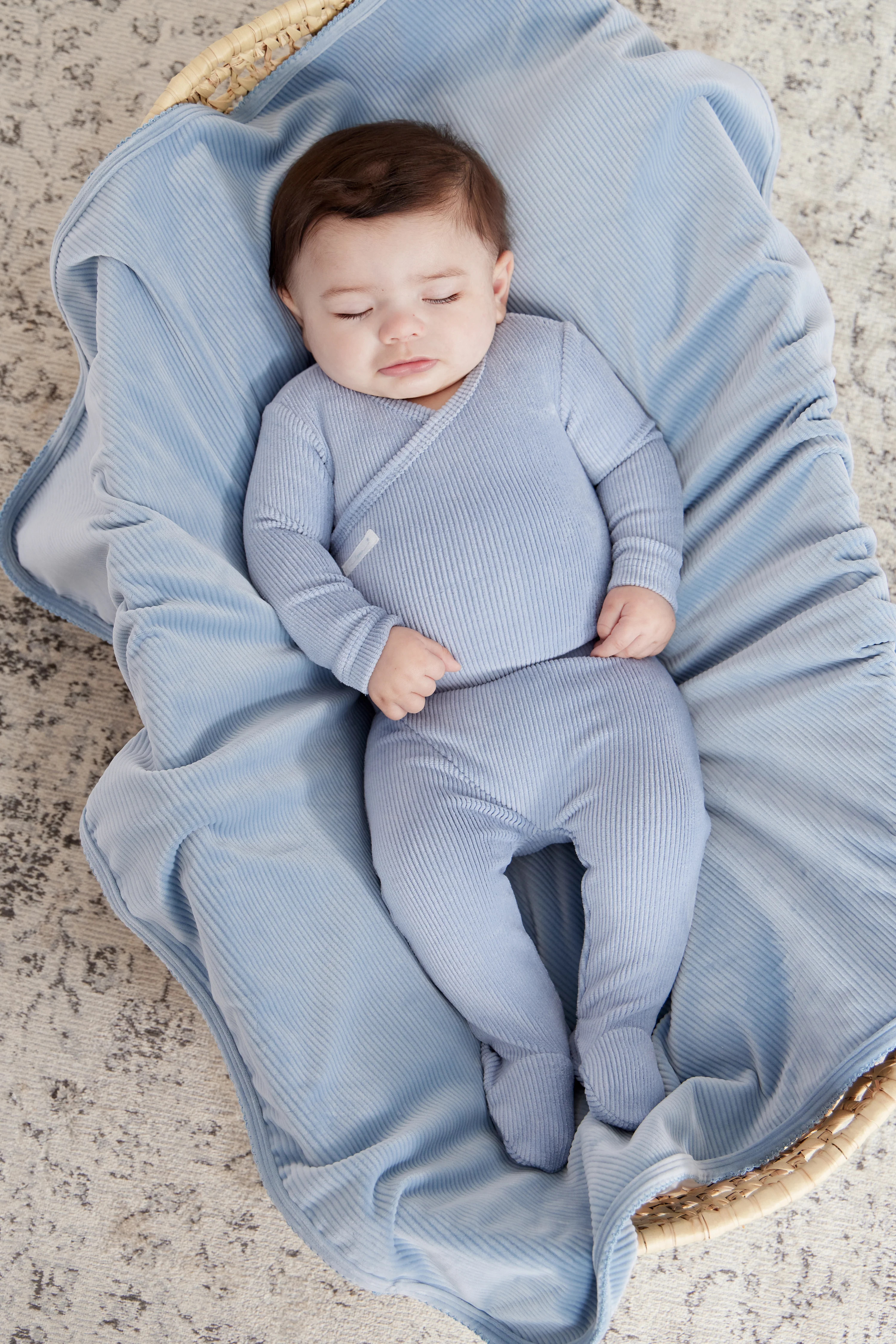 Kipp Rib Romper and Hat Set - Blue - Image 2
