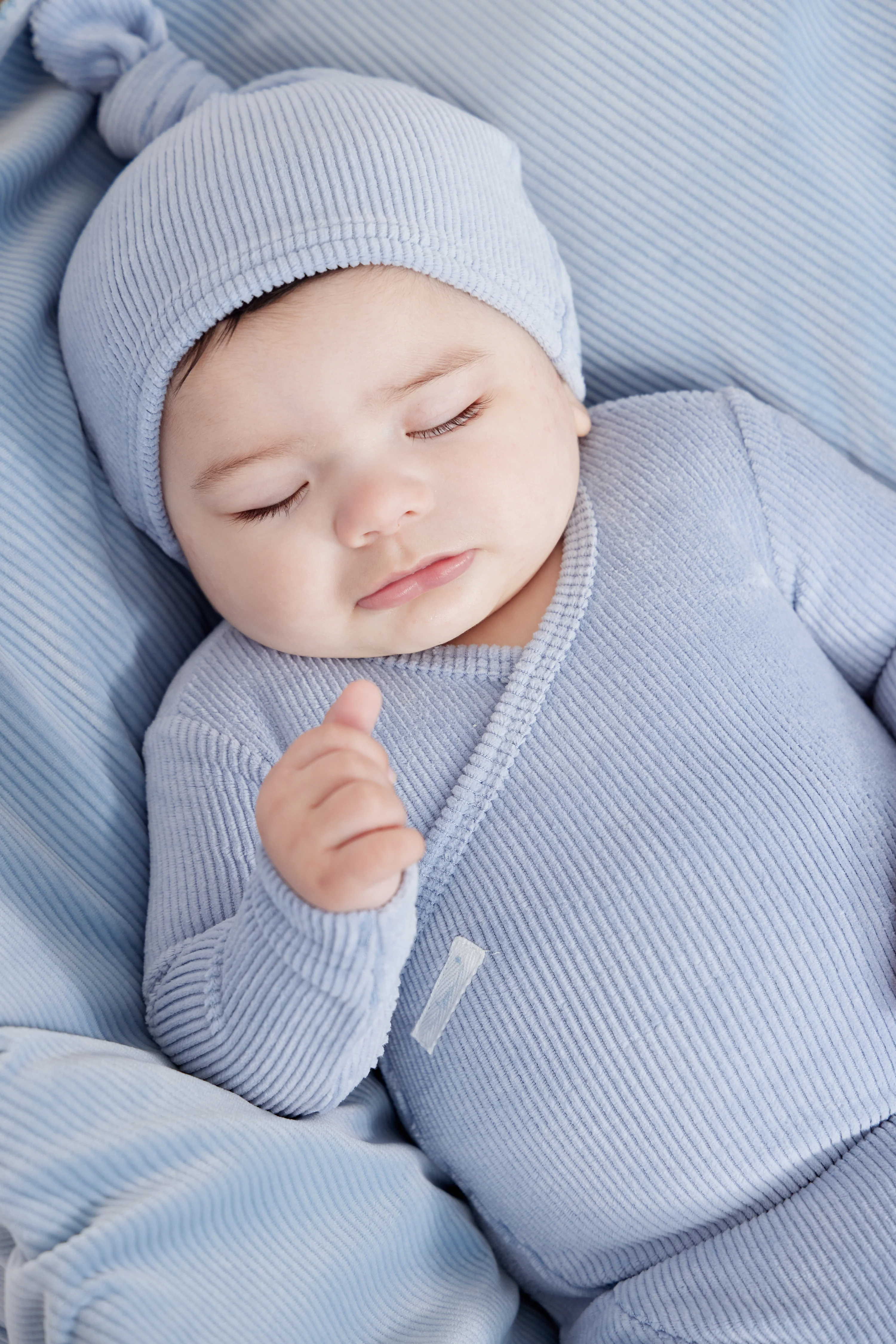 Kipp Rib Romper and Hat Set - Blue - Image 3