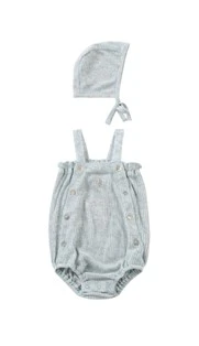 Kipp Slub Knit Bubble & Bonnet - Blue