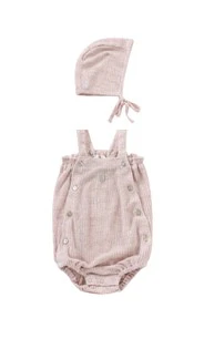 Kipp Slub Knit Bubble & Bonnet - Pink
