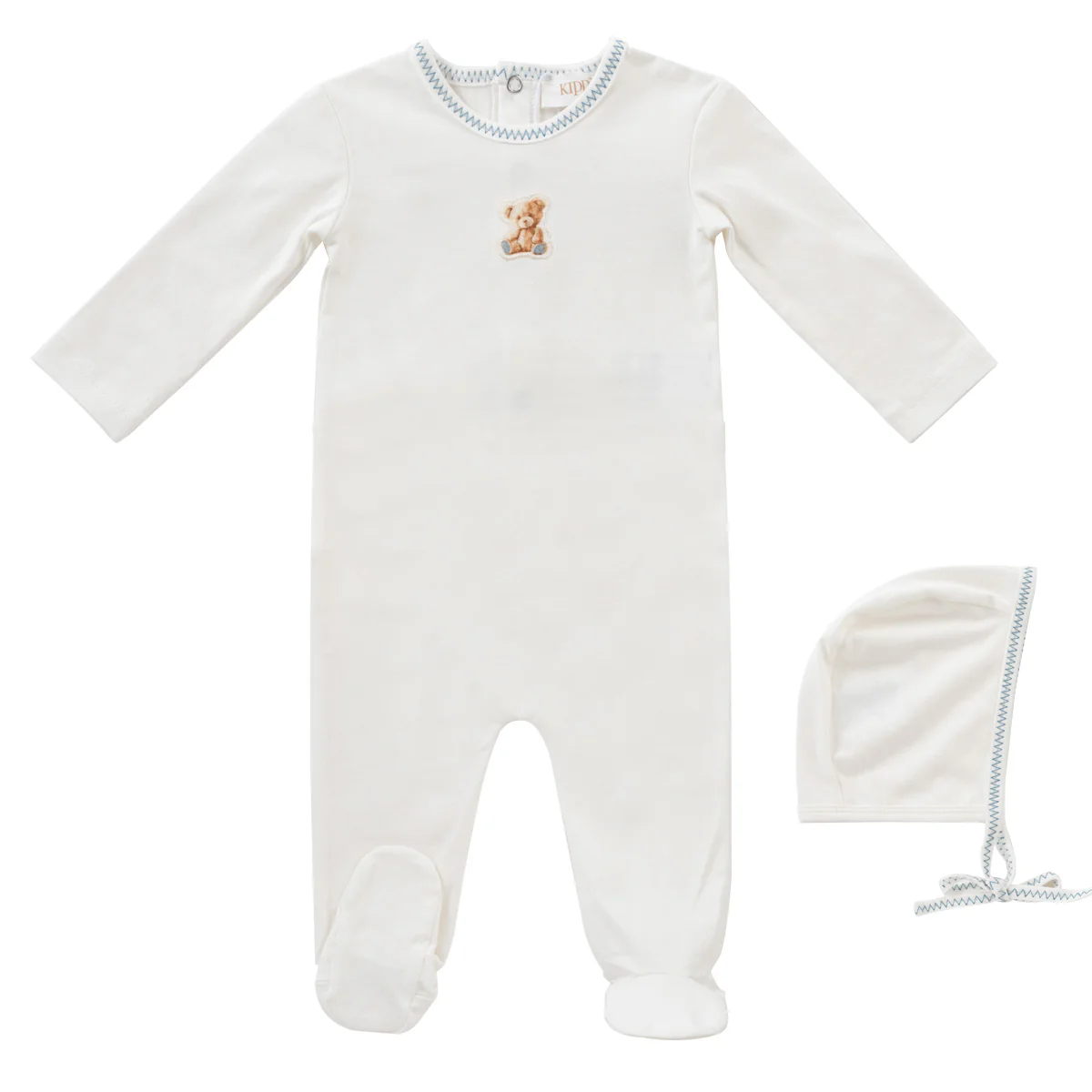 Kipp Teddy Romper & Bonnet - Blue