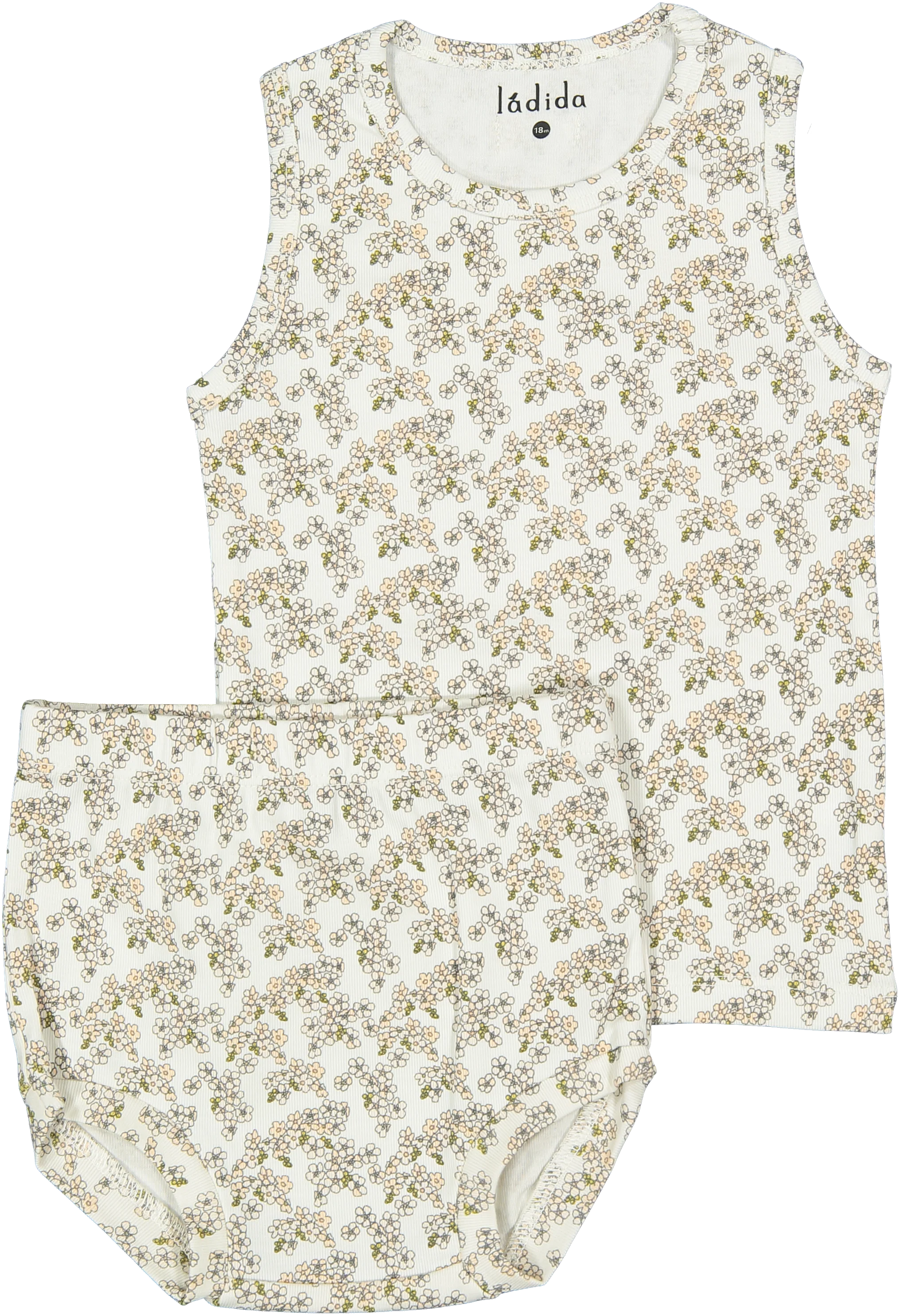 Ladida Peach Cherry Blossom Tank & Bloomer Set