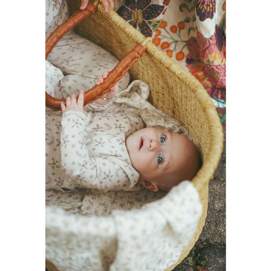 Ladida Sketched Floral Footie & Hat Set - Image 2
