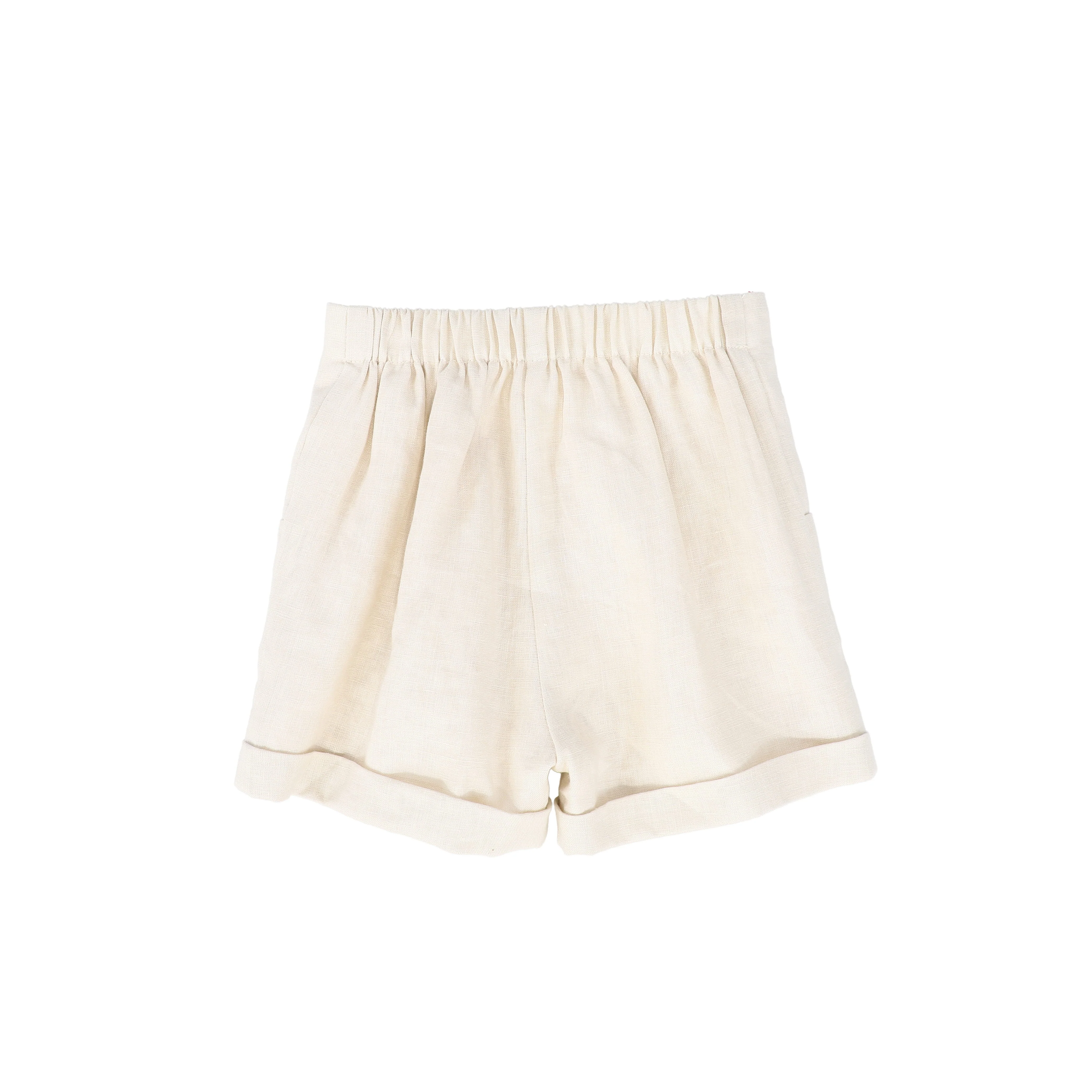 Le Bourdon Linen Seam Shorts - Tan - Image 2