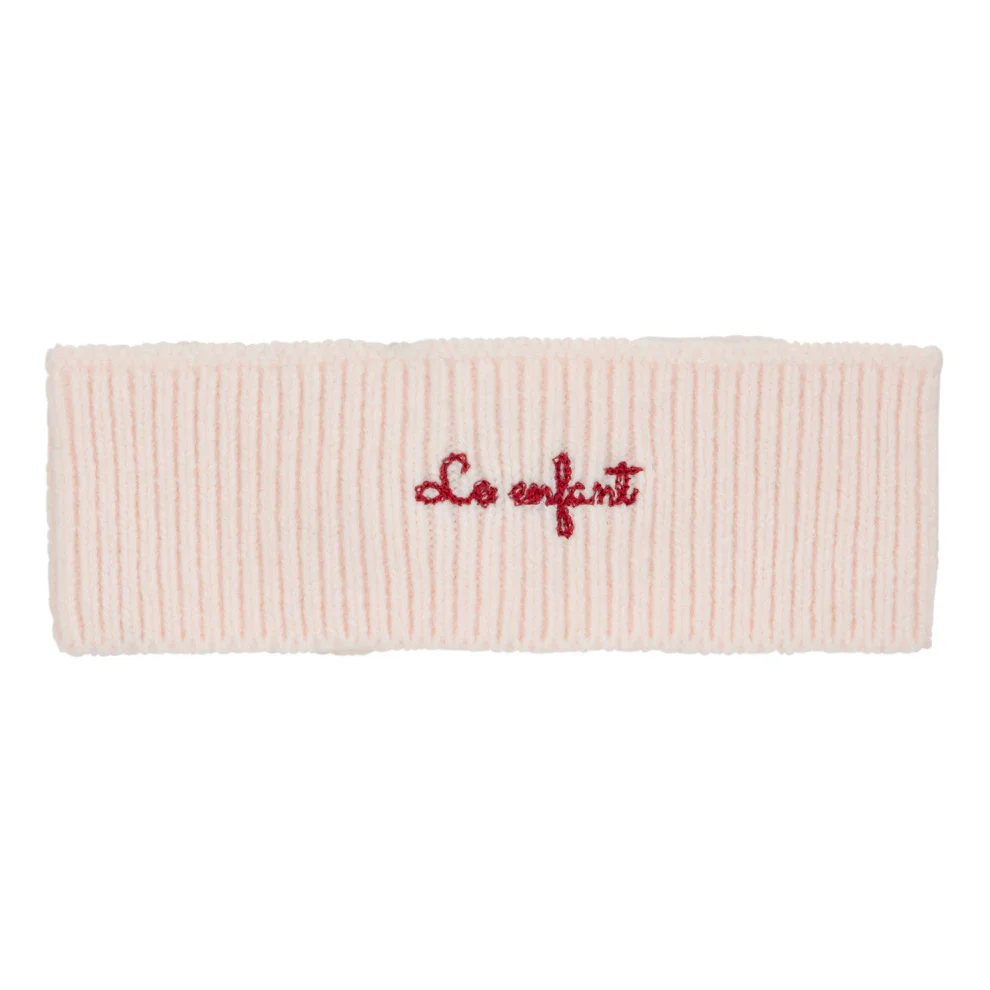 Le Enfant Knit Toddler Twist Headband - Pale Pink - Image 2