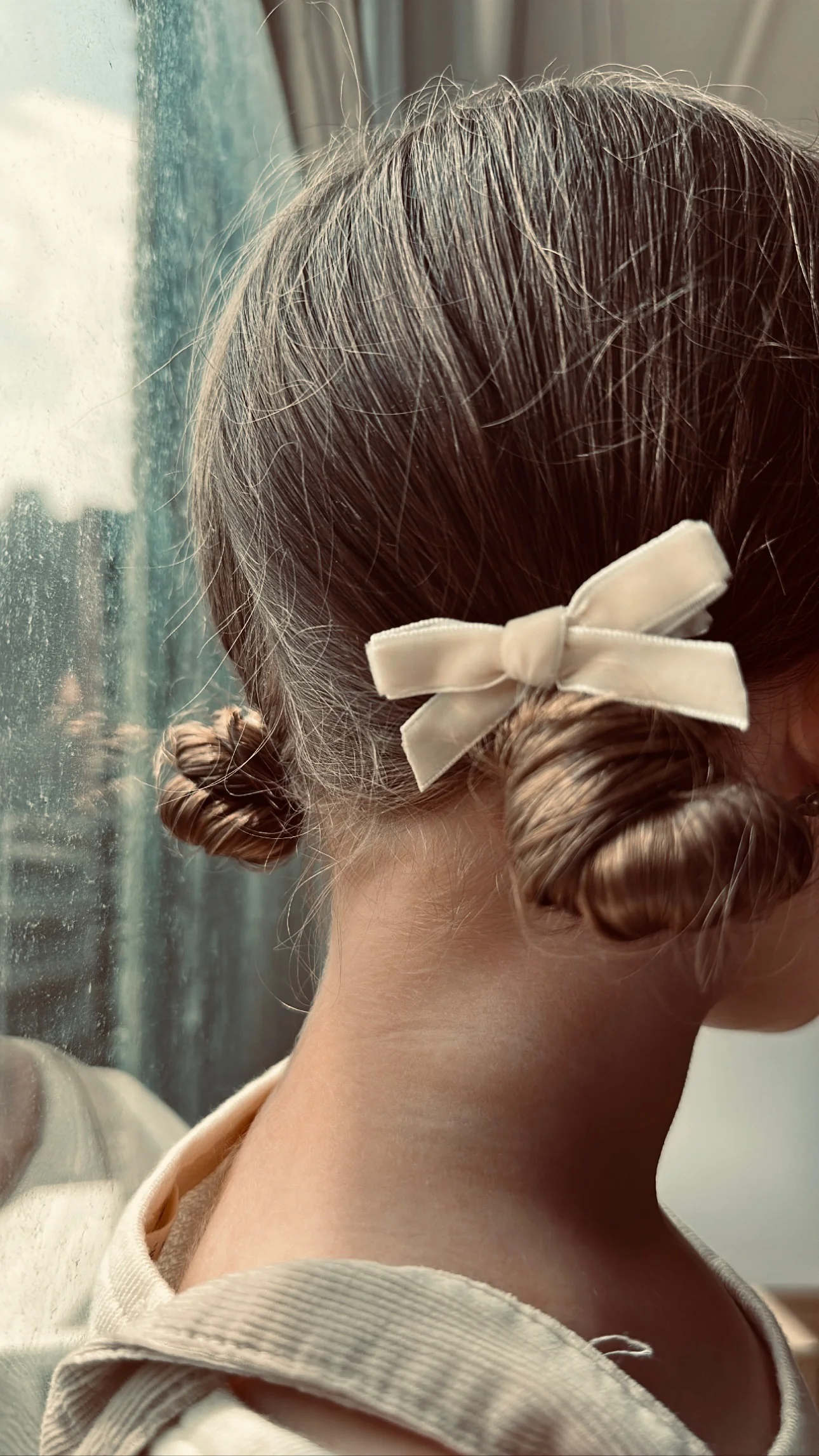 Le Enfant Velvet Baby Bows - Pale Pink - Image 2