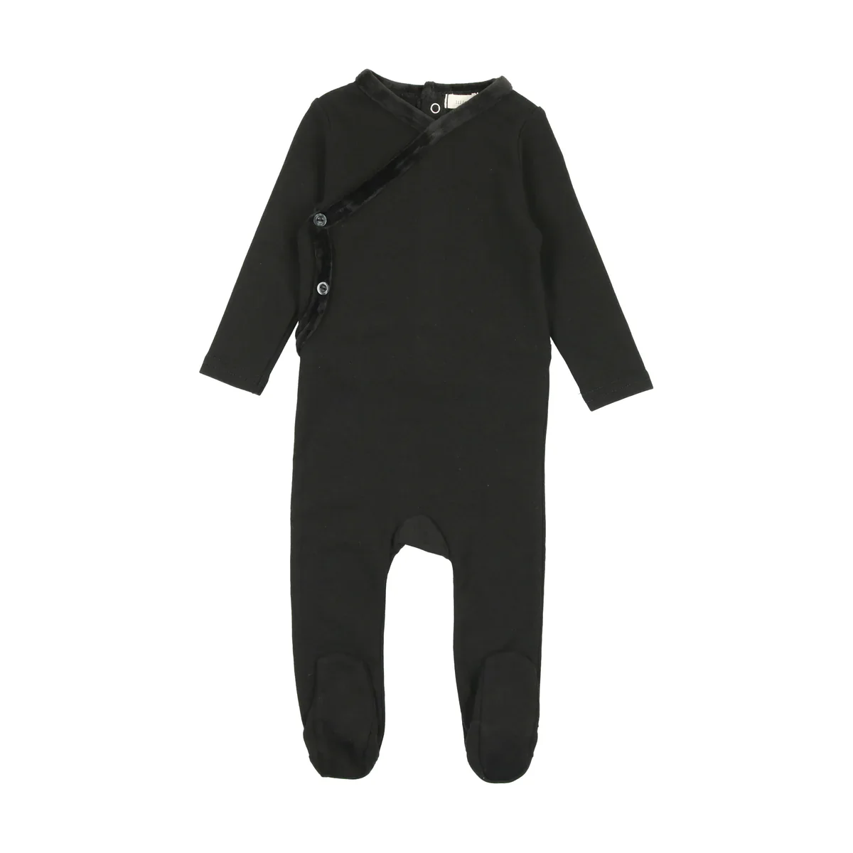 Lil Leggs Velour Trim Footie - Black