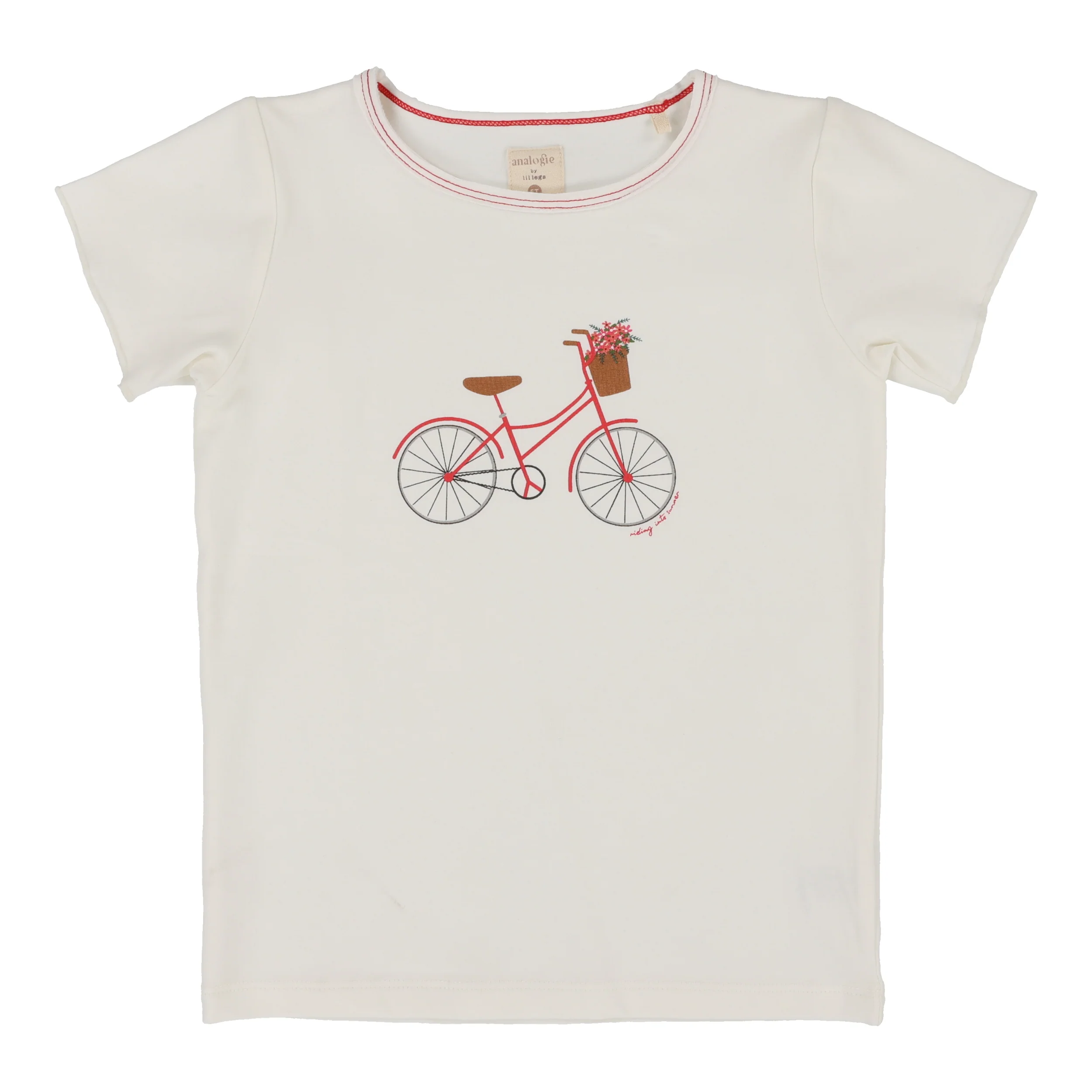 Lil Legs Bike Girls Short Sleeve Tee - White
