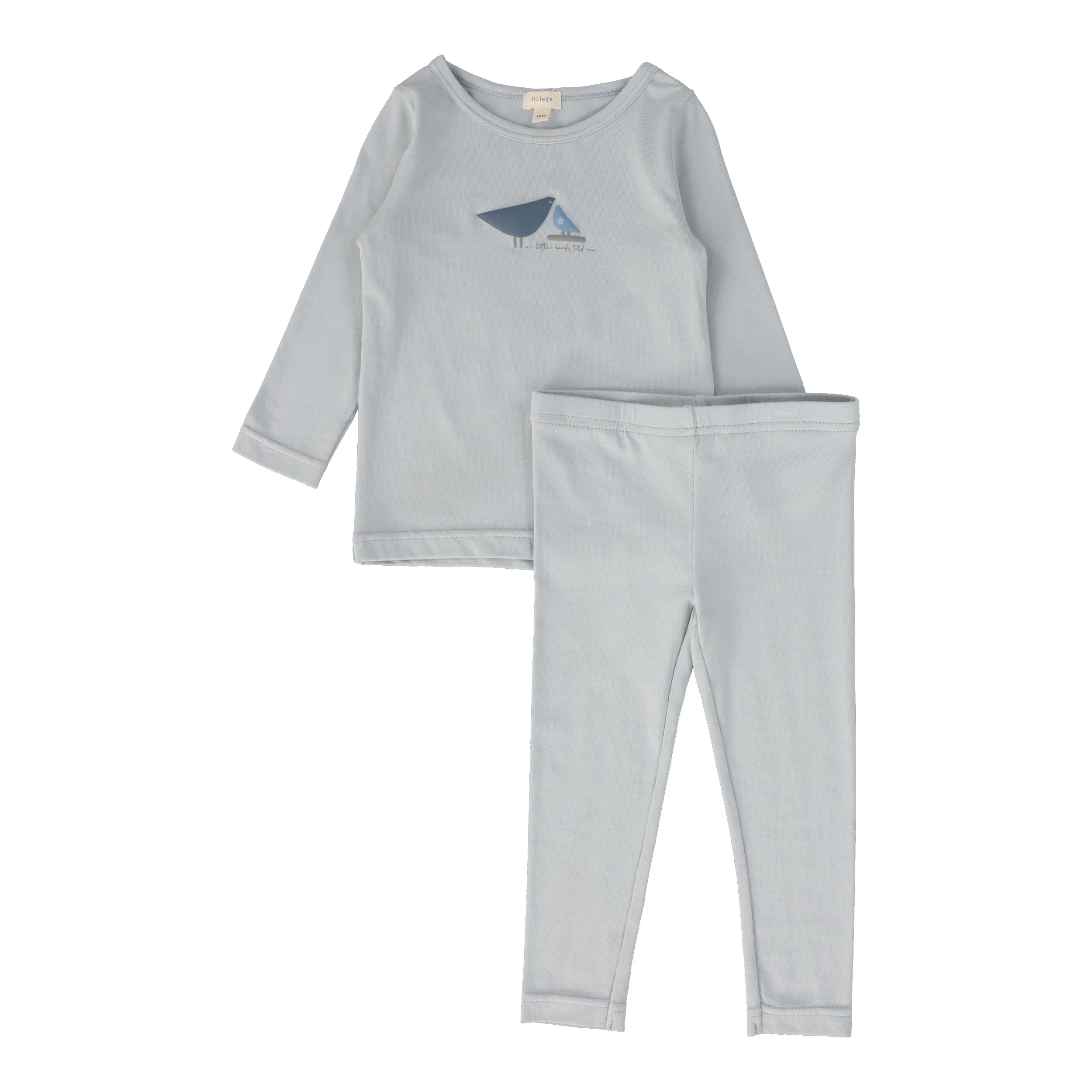 Lil Legs Bird Print Pajamas - Blue