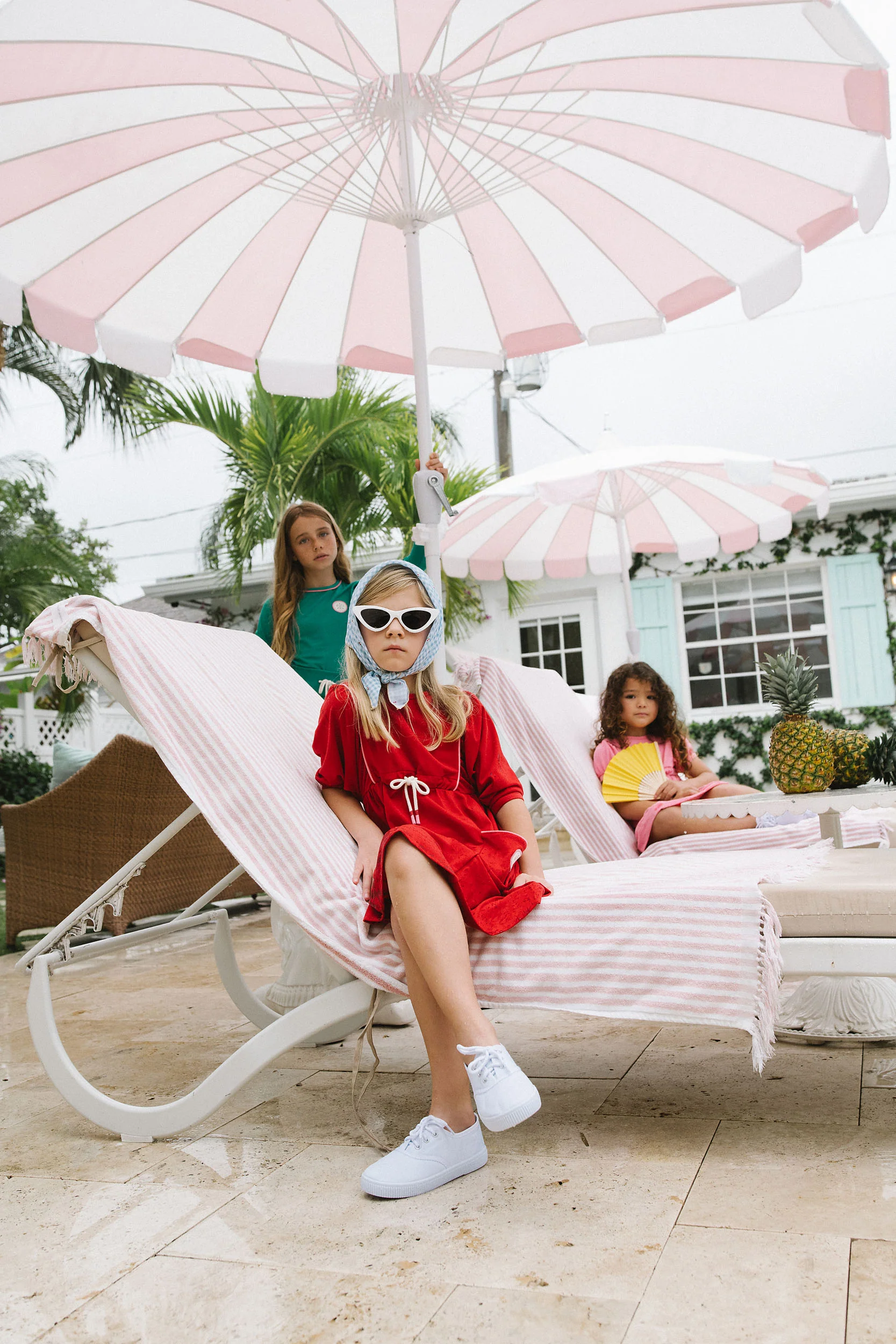 Lil Legs Boating Crew Dress - Red (3/4 Sleeve) - Image 2