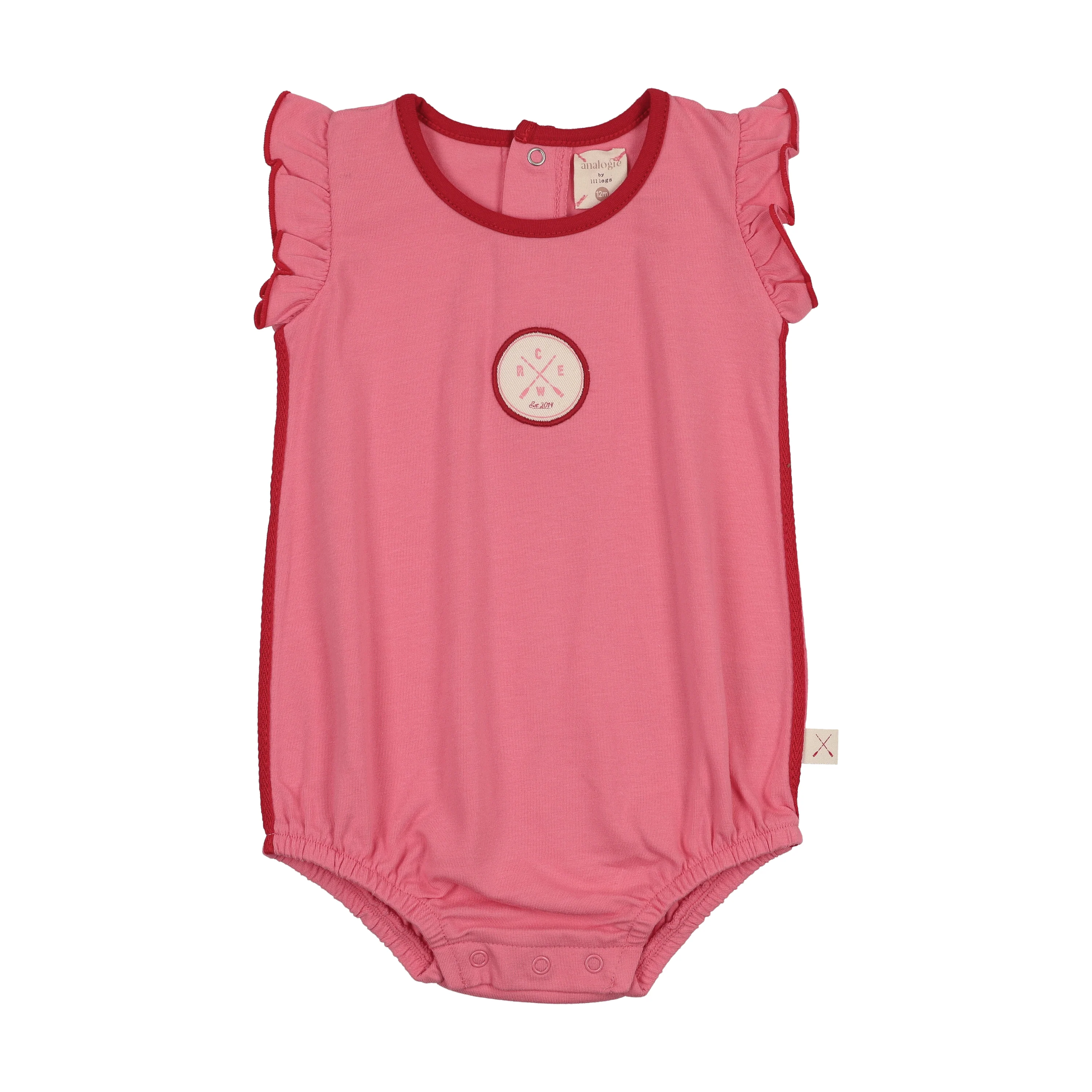 Lil Legs Boating Crew Girls Romper - Fresh Pink