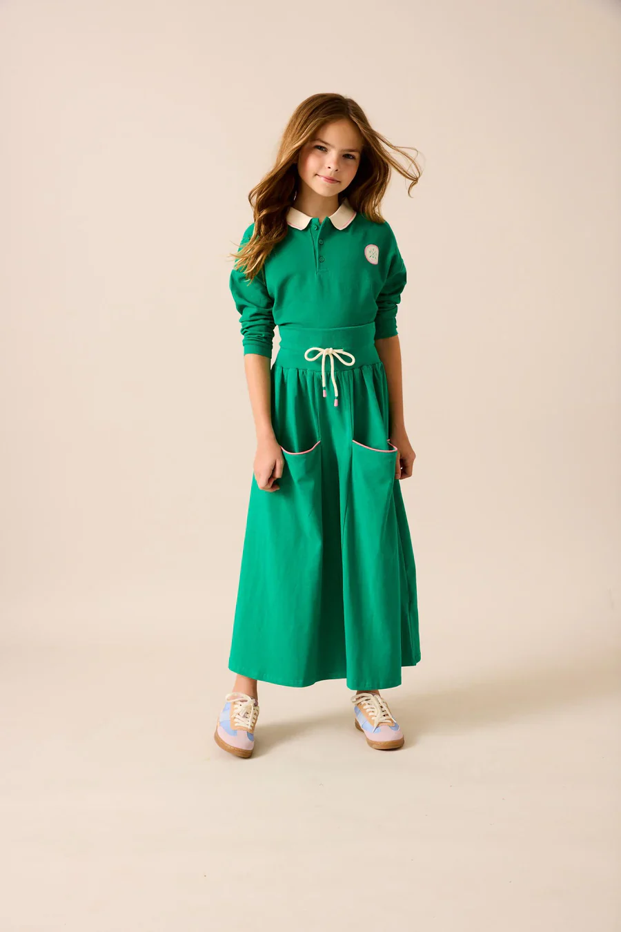 Lil Legs Boating Crew Maxi Skirt - Electric Green - Image 2