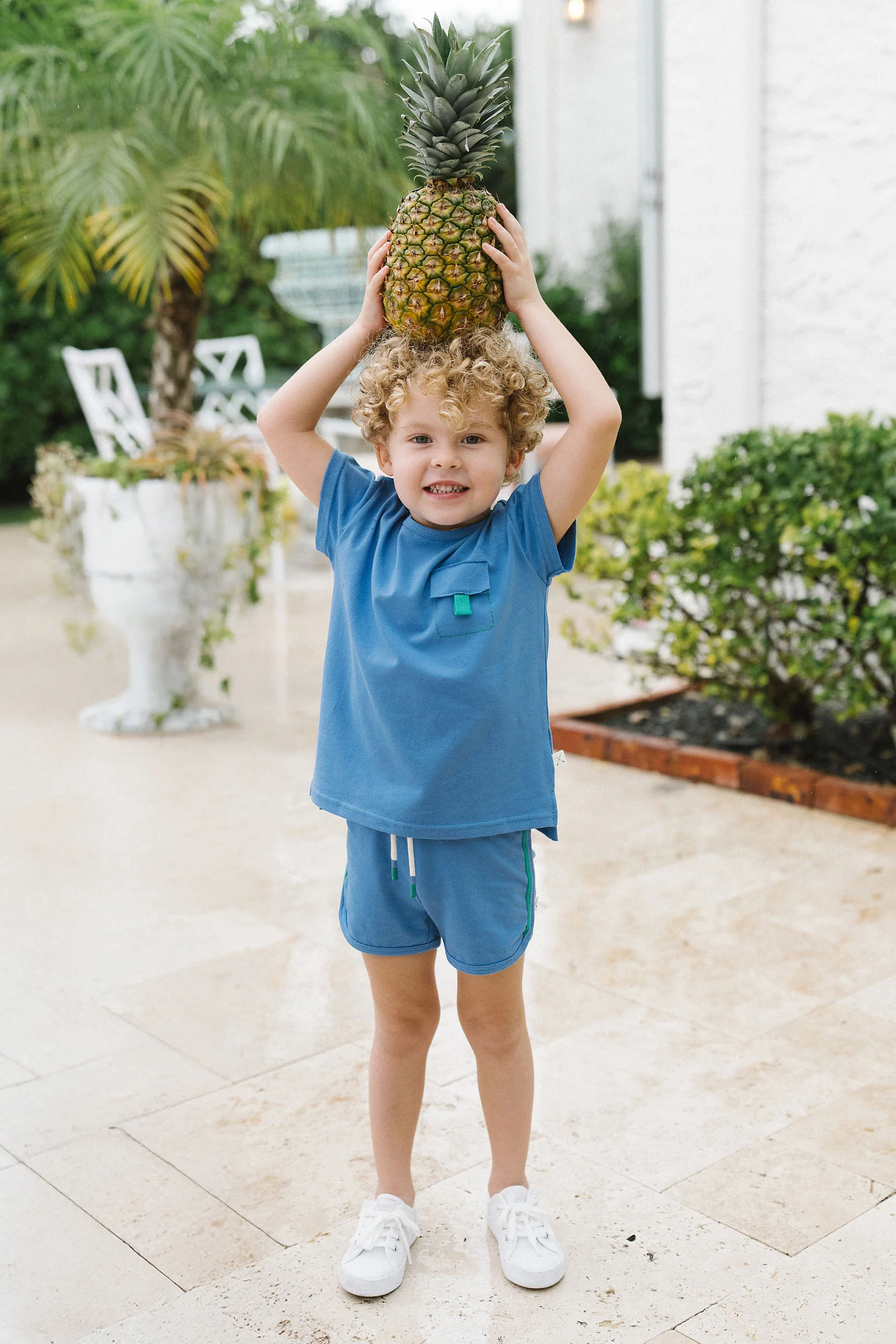 Lil Legs Boating Crew Pocket Tee - Fresh Blue - Image 2