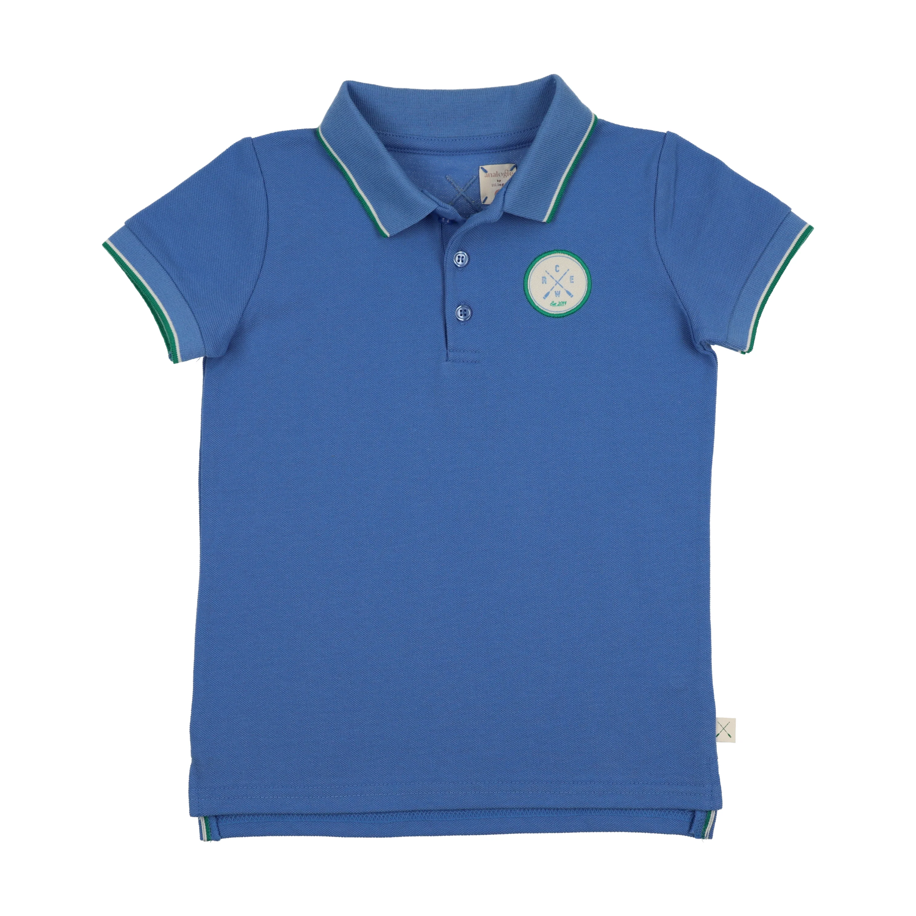 Lil Legs Boating Crew Short Sleeve Polo - Fresh Blue