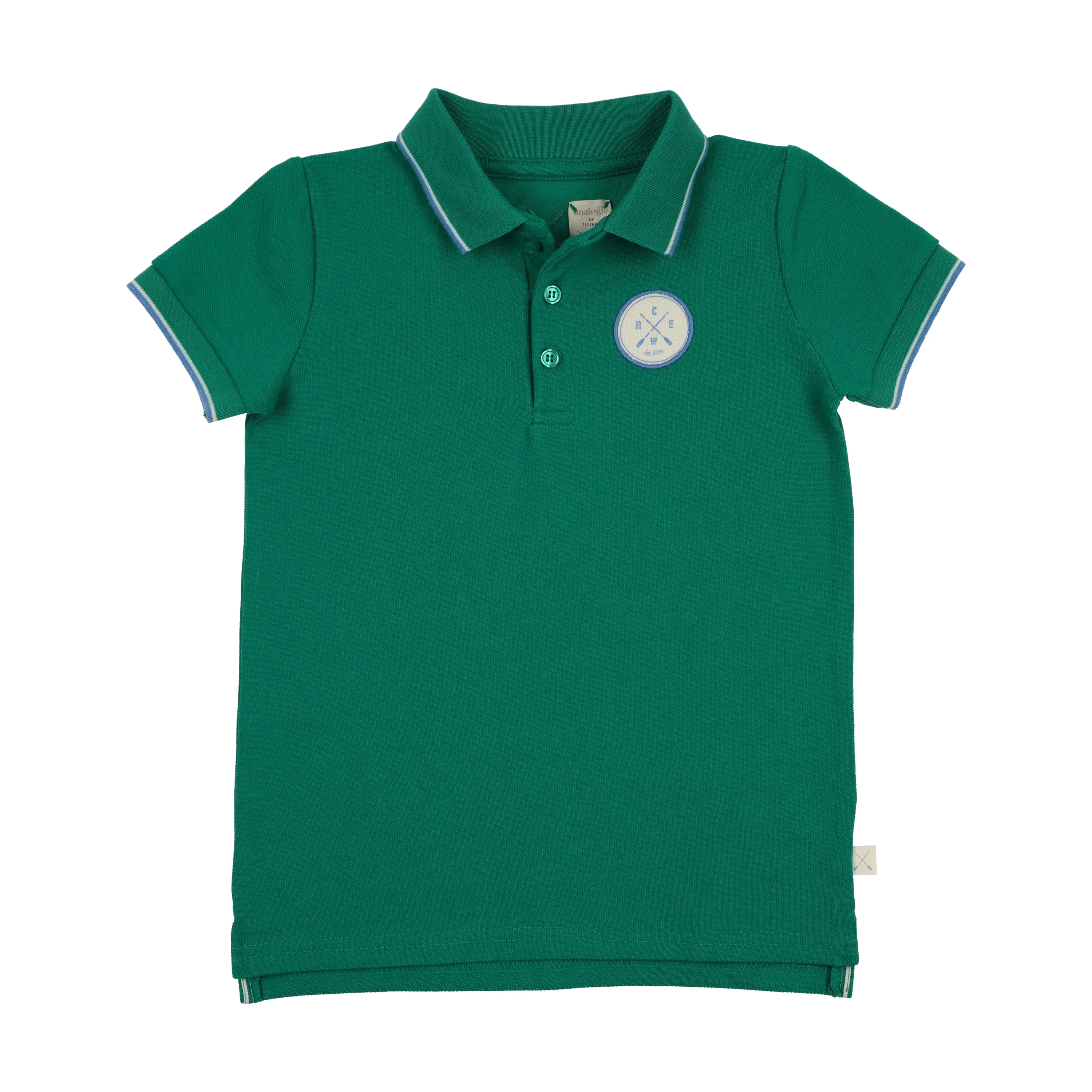 Lil Legs Boating Crew Short Sleeve Polo - Electric Green