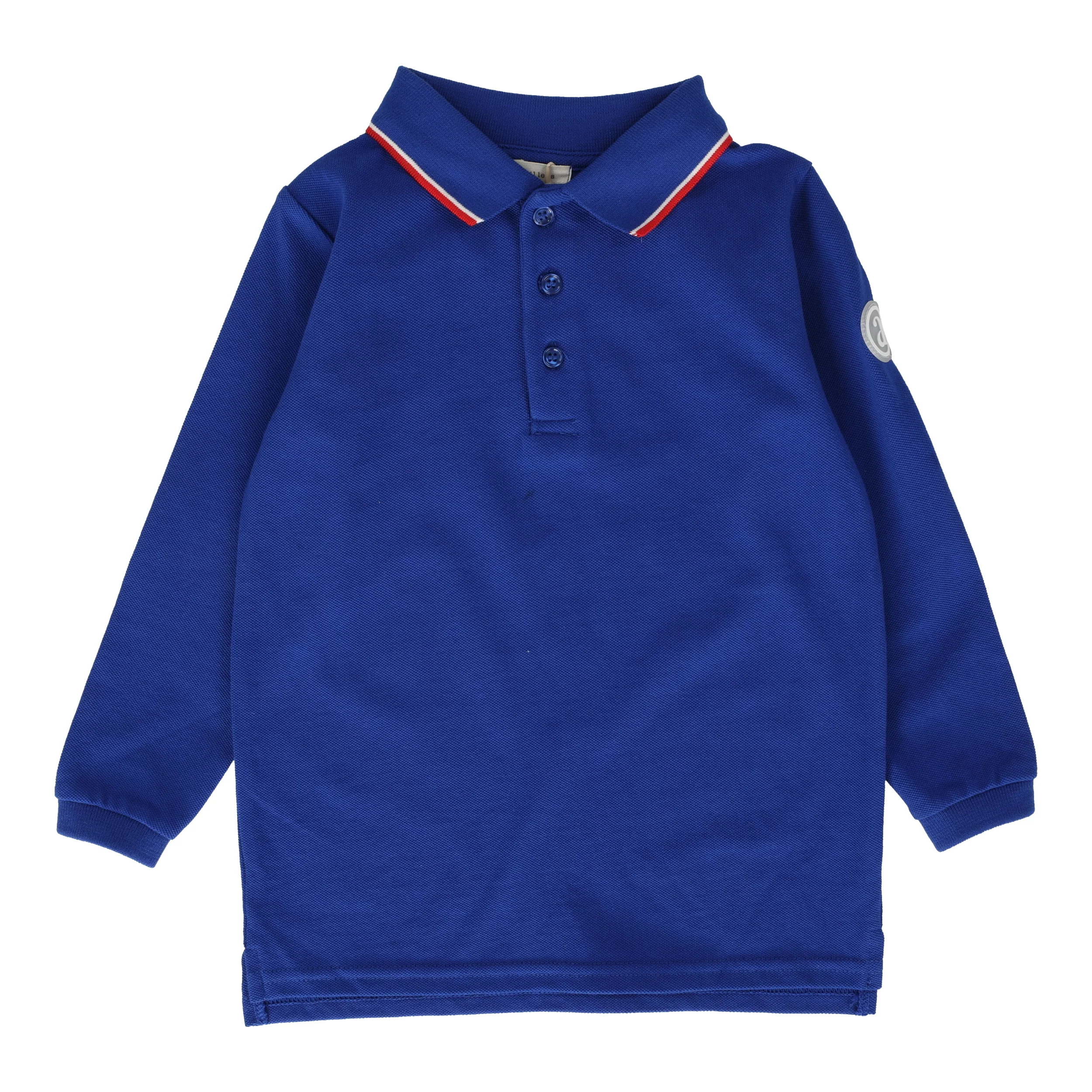 Lil Legs Boys Double Stripe Polo Long Sleeve - Royal Blue
