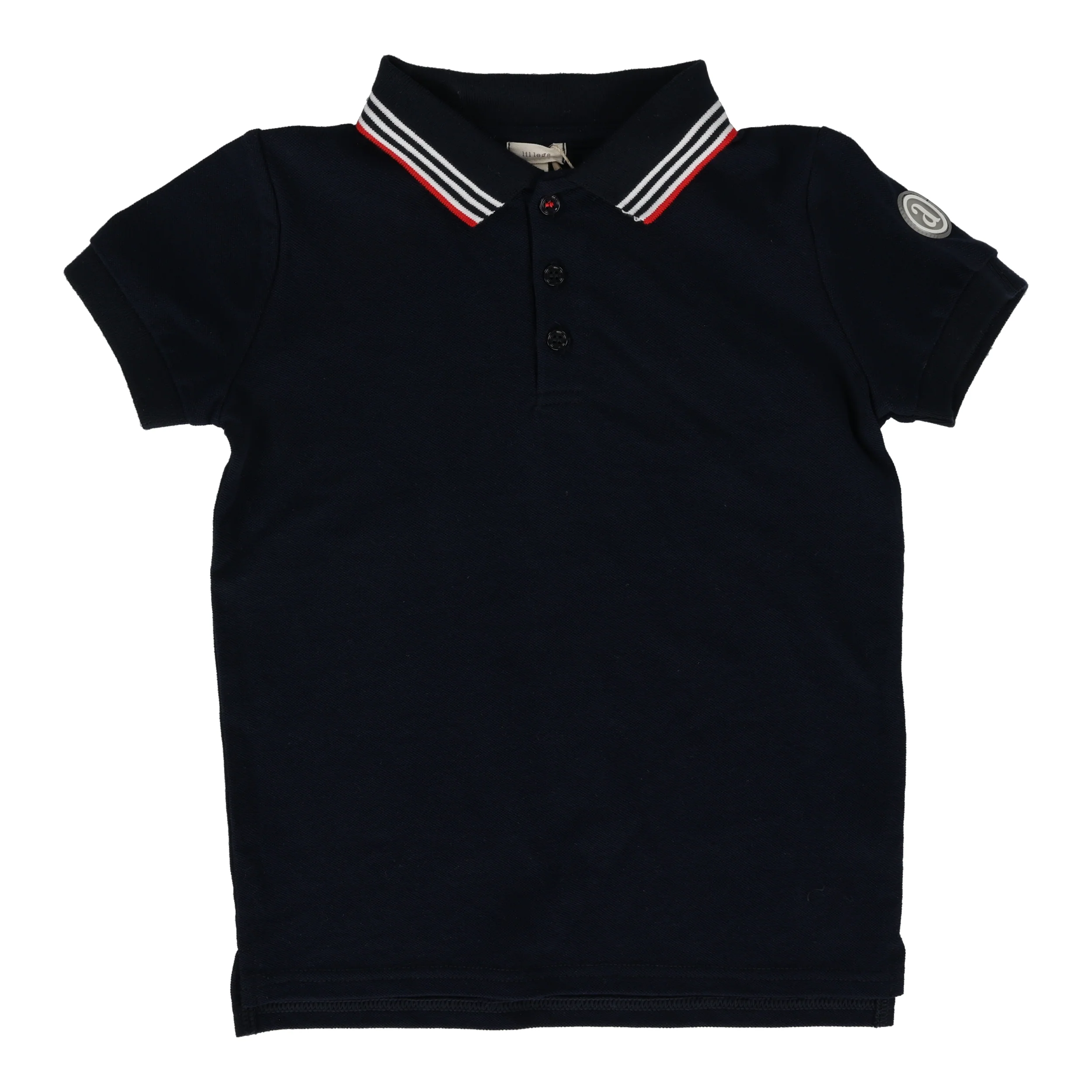 Lil Legs Boys Multi Stripe Collar Polo - Navy