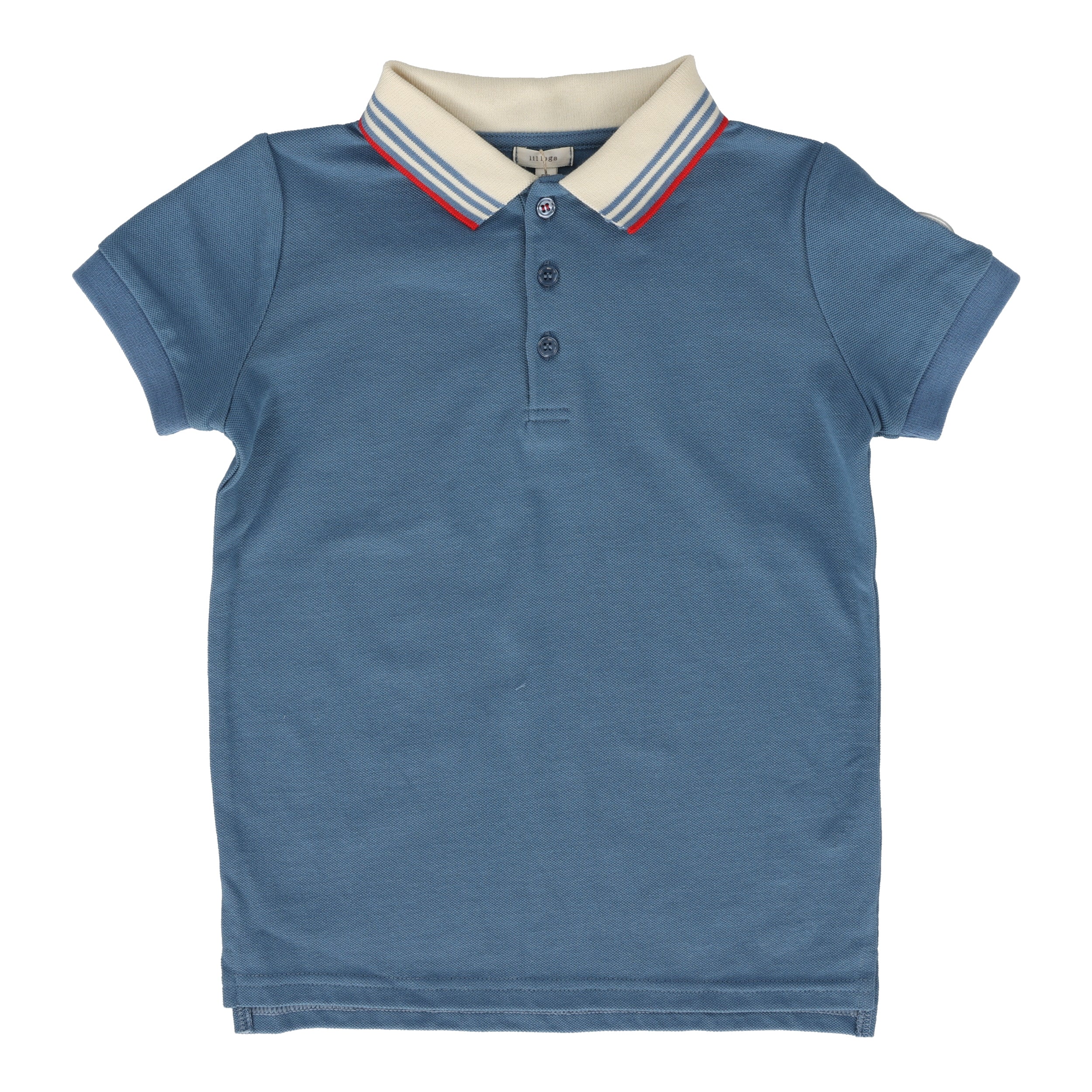 Lil Legs Boys Multi Stripe Collar Polo - Denim