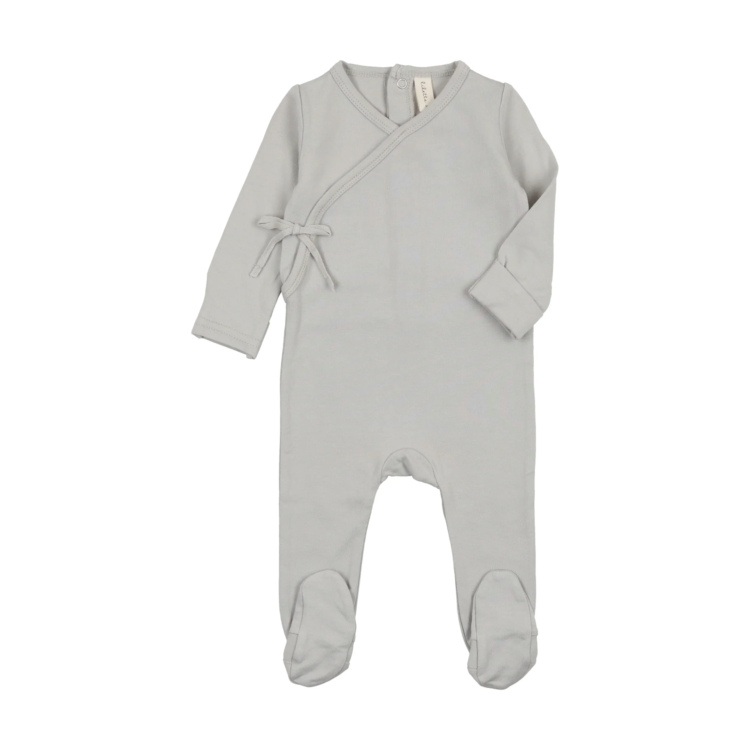 Lil Legs Brushed Cotton Wrapover Footie & Hat - Pale Blue
