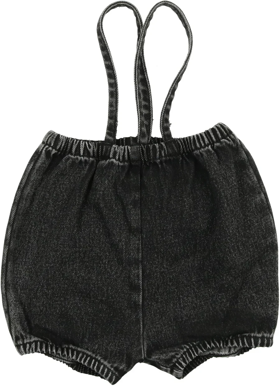 Lil Legs - Bubble Suspender Shorts - Black Wash