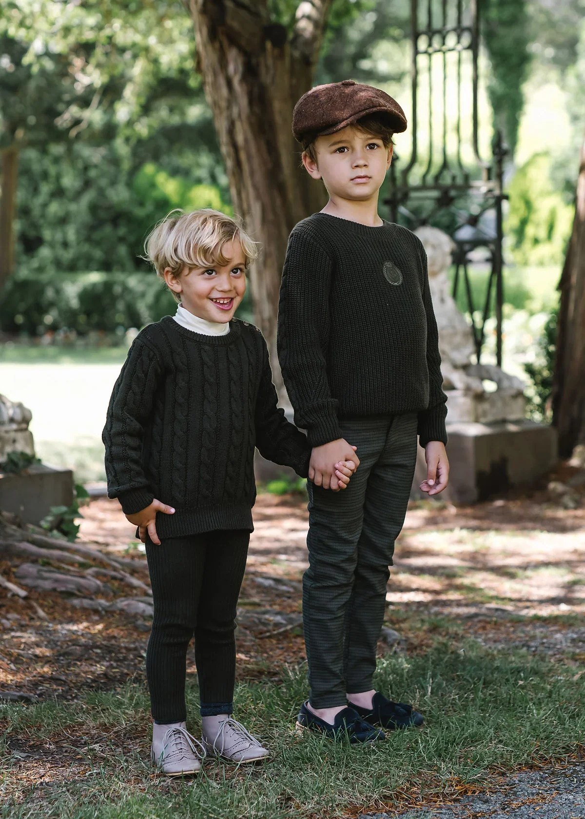 Lil Legs Cable Crewneck Sweater - Navy - Image 2