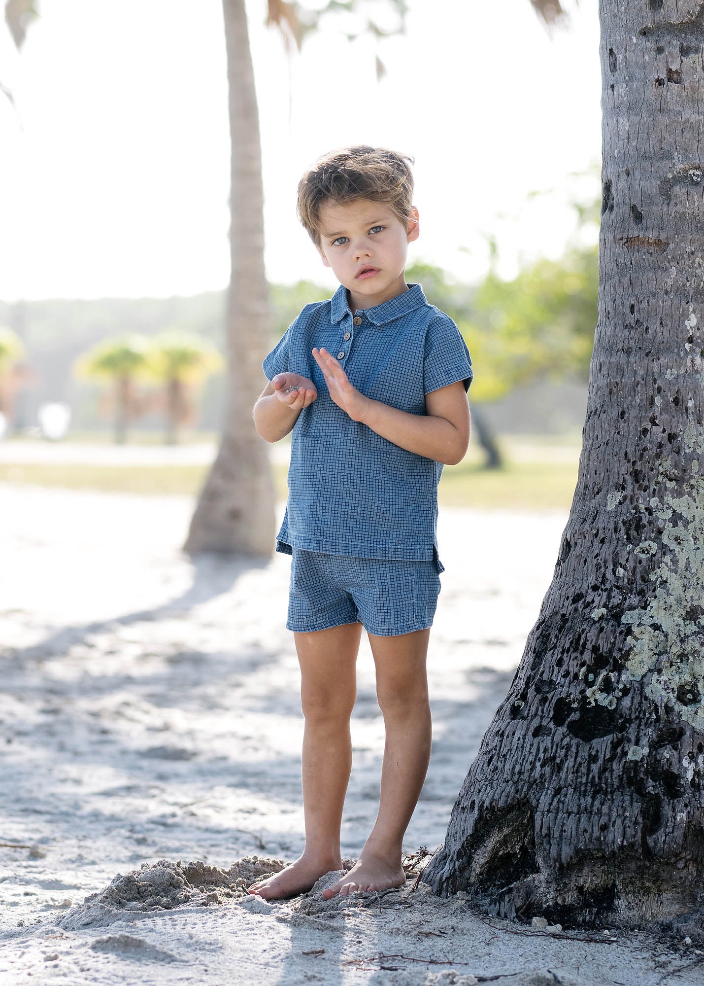 Lil Legs Checked Shirt - Denim - Image 2