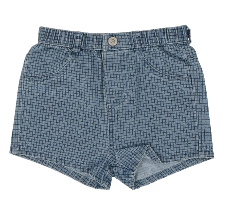 Lil Legs Checked Shorts -Denim