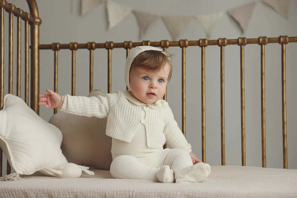 Lil Legs Chunky Knit Shrug Cream Boy - Image 2