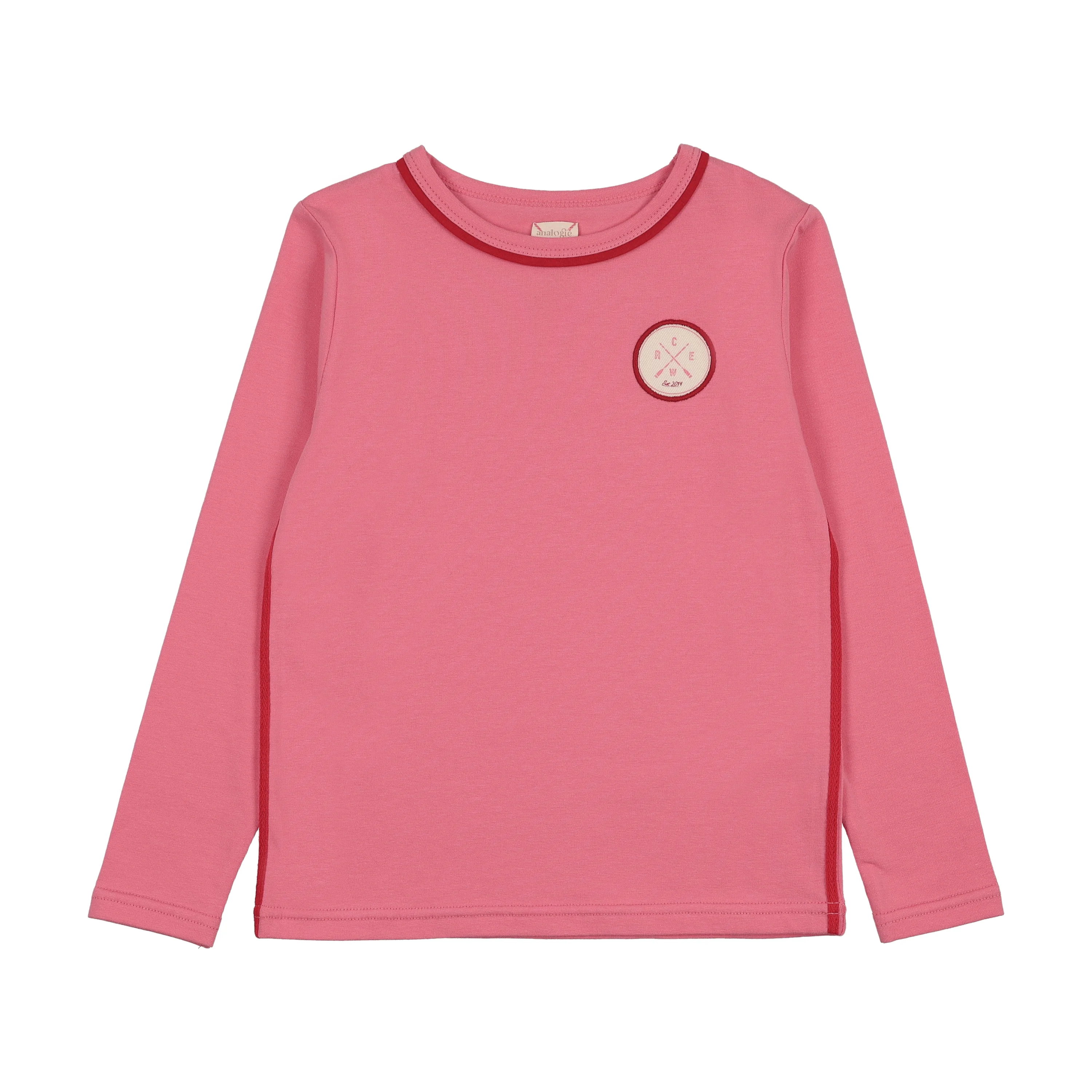Lil Legs Boating Crew Girls Tee - Fresh Pink (Long Sleeve)