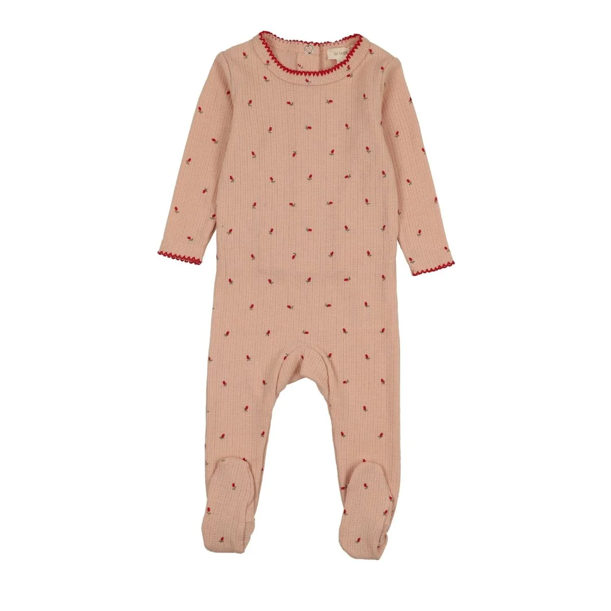 Lil Legs Dainty Print Footie & Hat - Rose