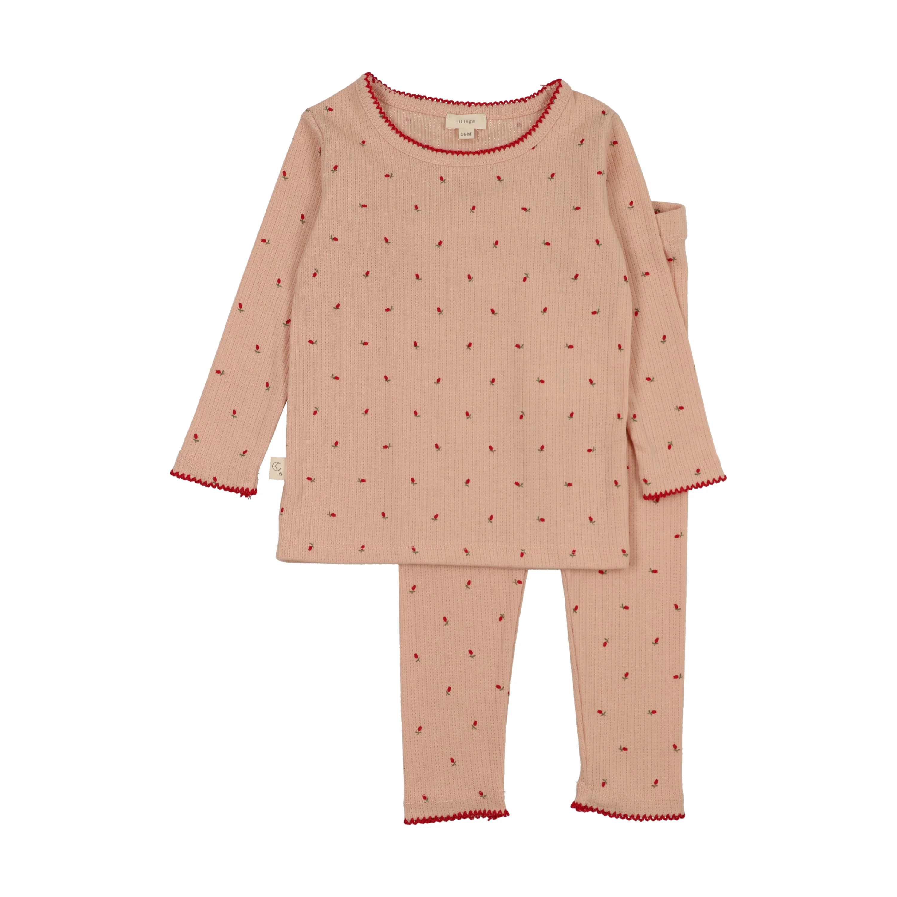 Lil Legs Dainty Print Lounge Set - Rose